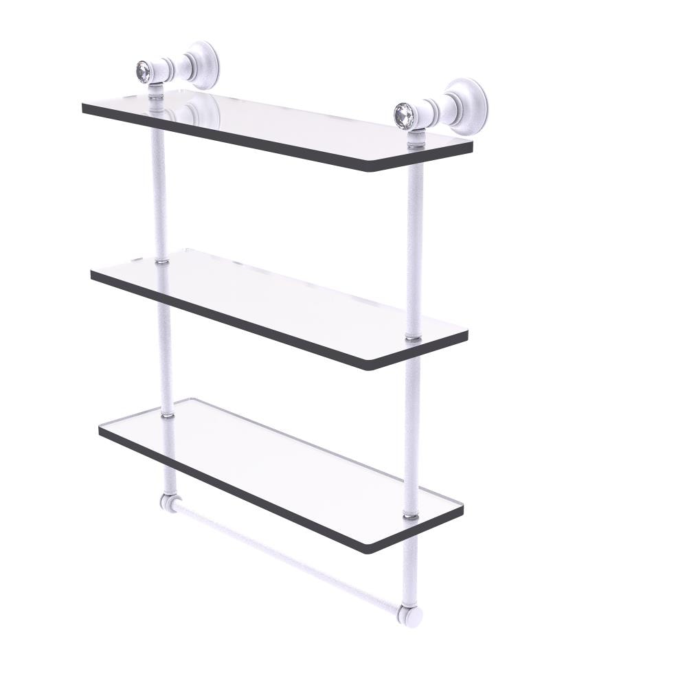 Allied Brass CC-5-16-TB-WHM Carolina Crystal Matte White 3 -Tier Wall mount Bathroom Shelf ( 16-in x 19.7-in x 5-in )