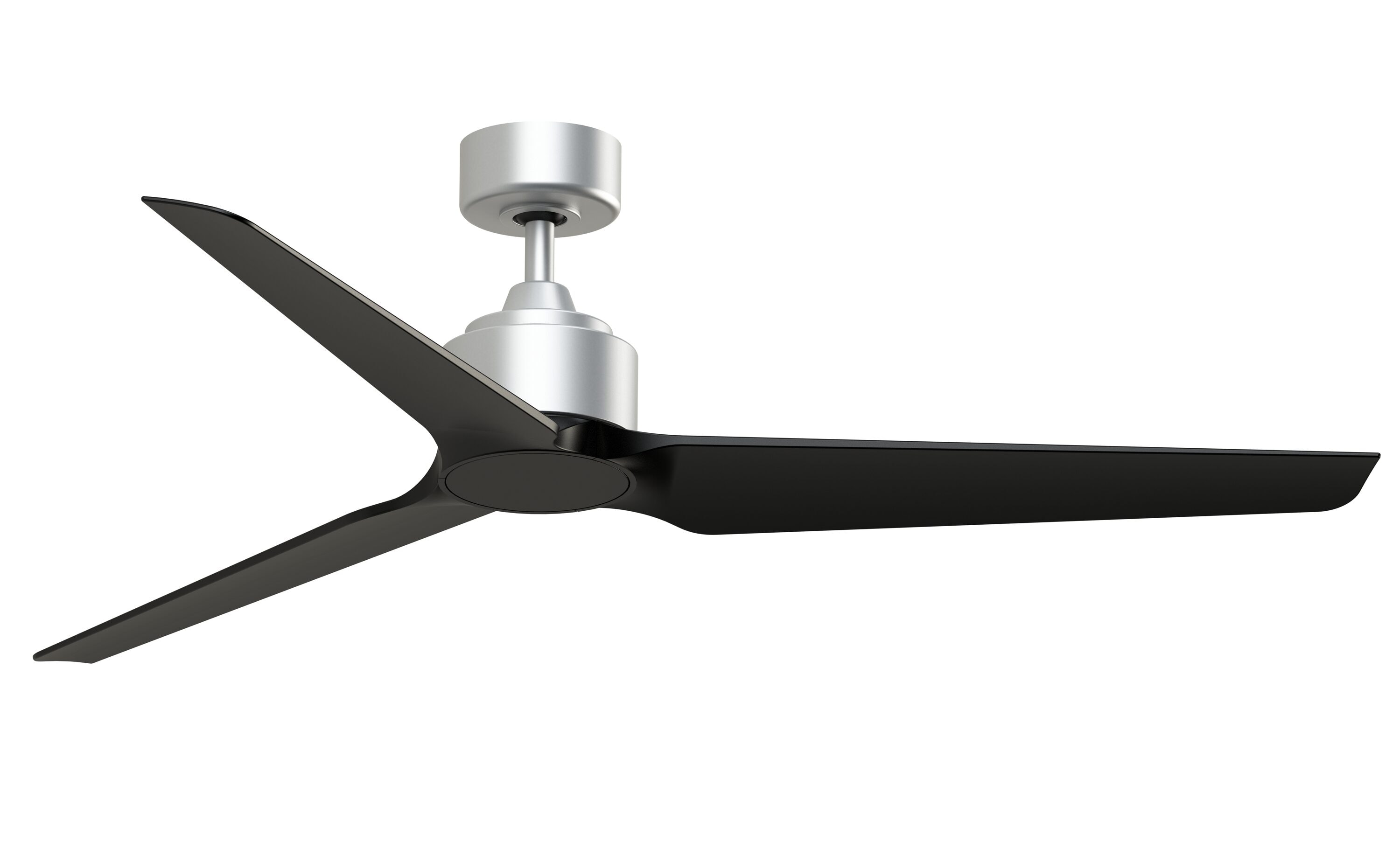 Fanimation TriAire Custom 60-in Silver with Black Blades Indoor/Outdoor Smart Propeller Ceiling Fan Light Kit Compatible and Remote (3-Blade) FPD8514SLW-60BLW Sansujyuku sansujyuku.com