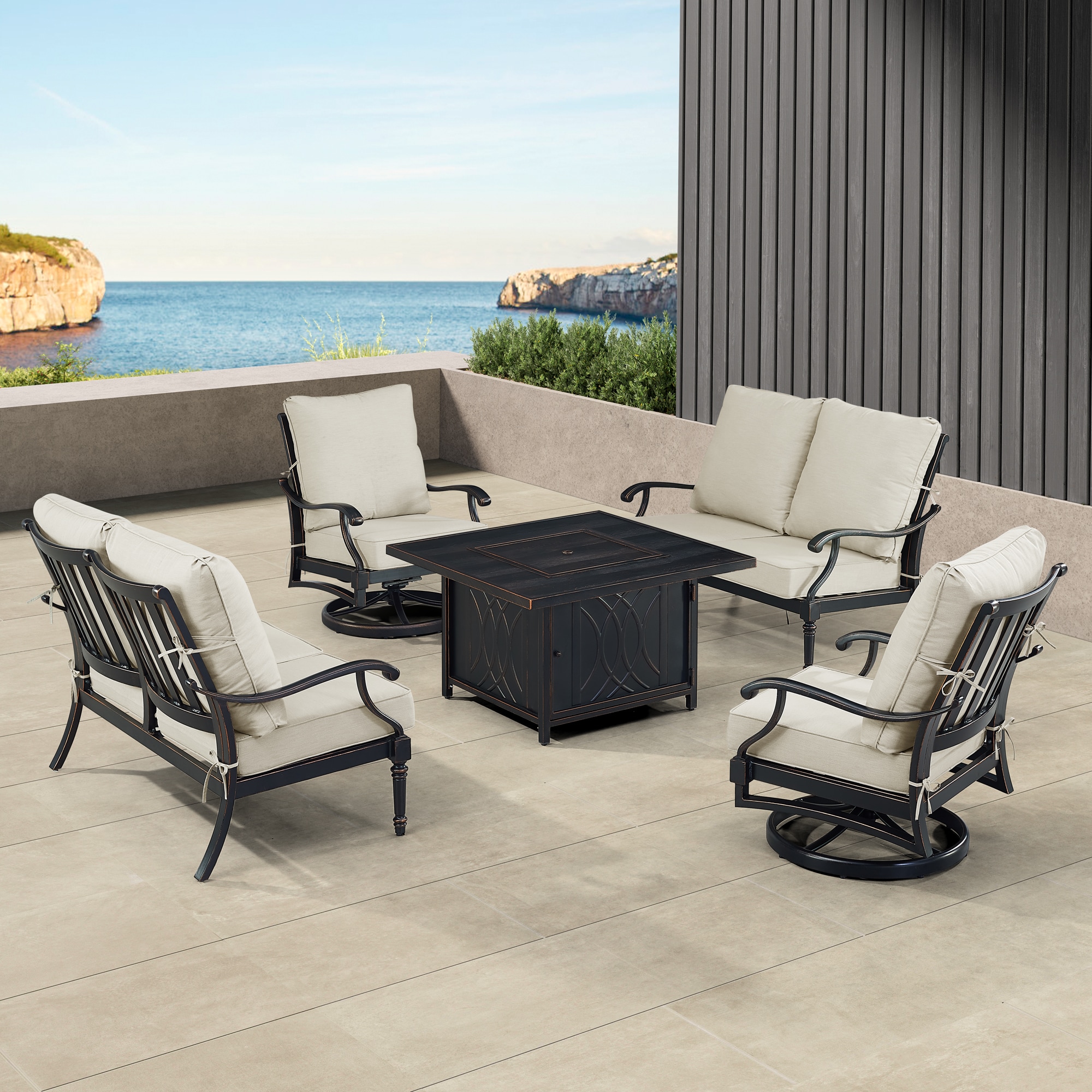 Oakland Living SHACO2LS2CHCAVELGCU Patio-Conversation-Sets - View #3