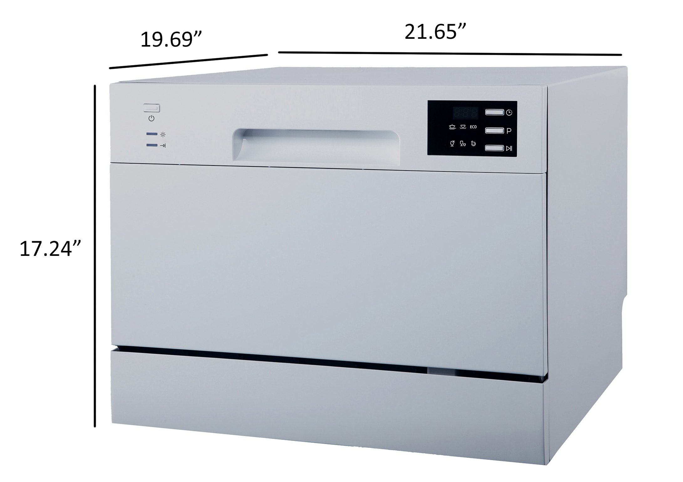 Honeywell 22 in. Countertop Dishwasher with 6 Place Settings, 6 Washing Programs, Stainless Steel Tub, UL/Energy Star, White