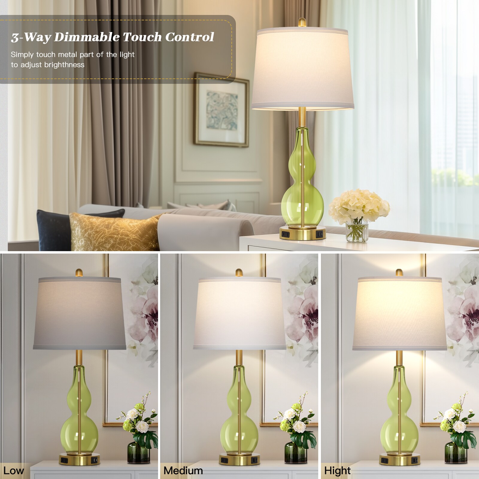 UrFurnishings TD-857 Table-Lamps - View #3
