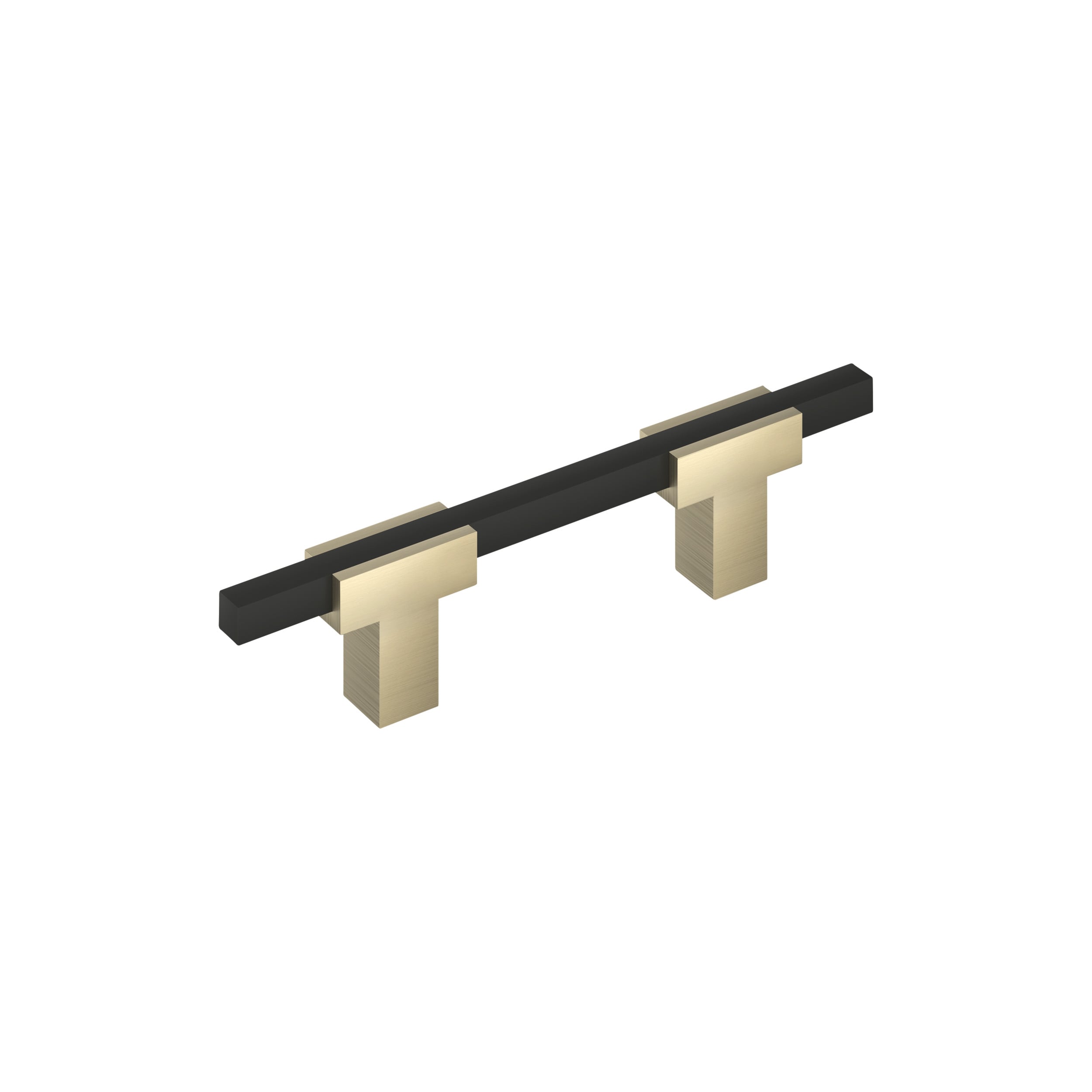 Amerock BP77898BBZMB Urbanite 3-in , 76mm Center to Center Golden Champagne/Matte Black Rectangular Bar