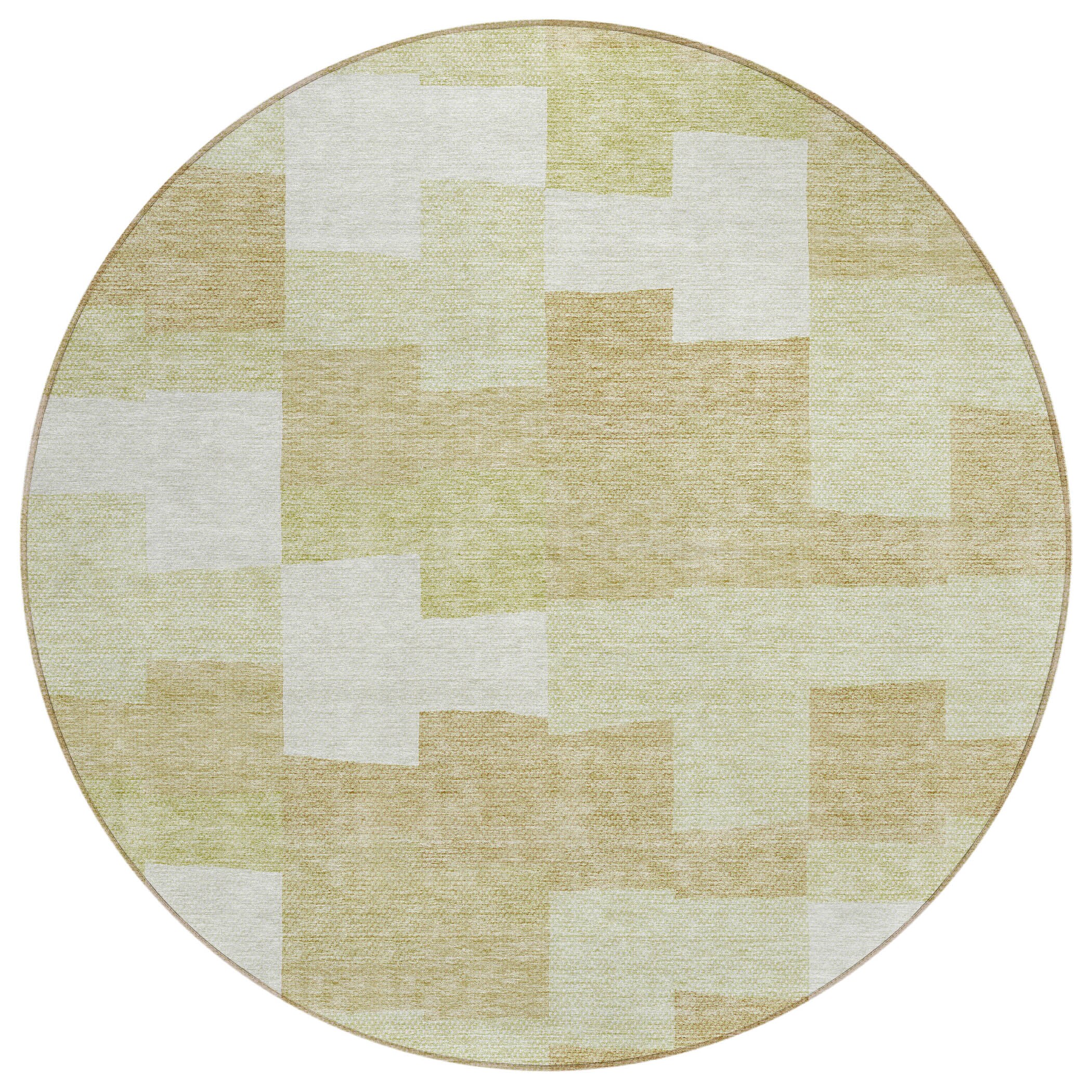 Addison Rugs ACN659BG8RO Chantille ACN659BG 8 x 8 (ft) Polyester Yellow Round Indoor/Outdoor Geometric Machine washable Area rug