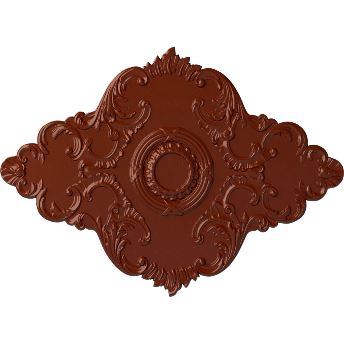 Ekena Millwork CM67PEFIF Piedmont 70-in W x 50-in L Painted Firebrick Polyurethane Whole Ceiling Medallion