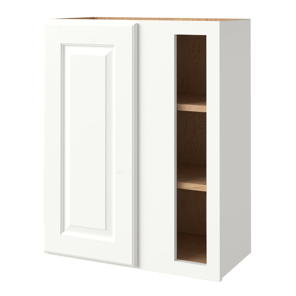 allen + roth Tilson 27-in W x 30.125-in H x 12-in D Linen Blind Corner Wall Fully Assembled Cabinet (Raised Panel Square Style)