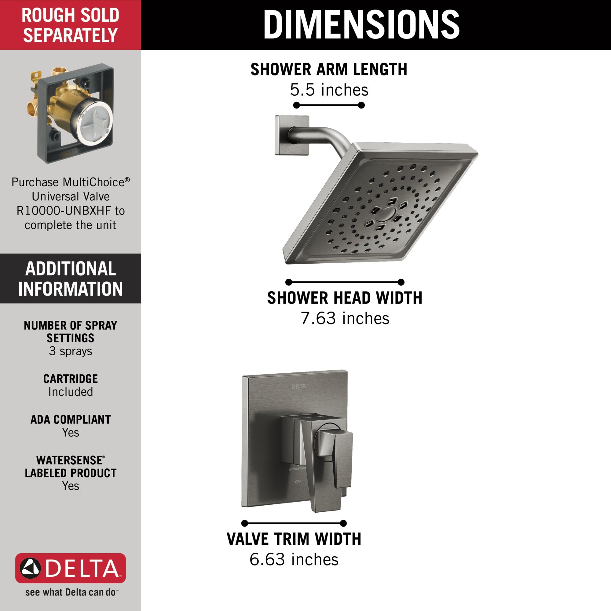 Delta T17243-KS-PR Tub-Shower-Faucets - View #3