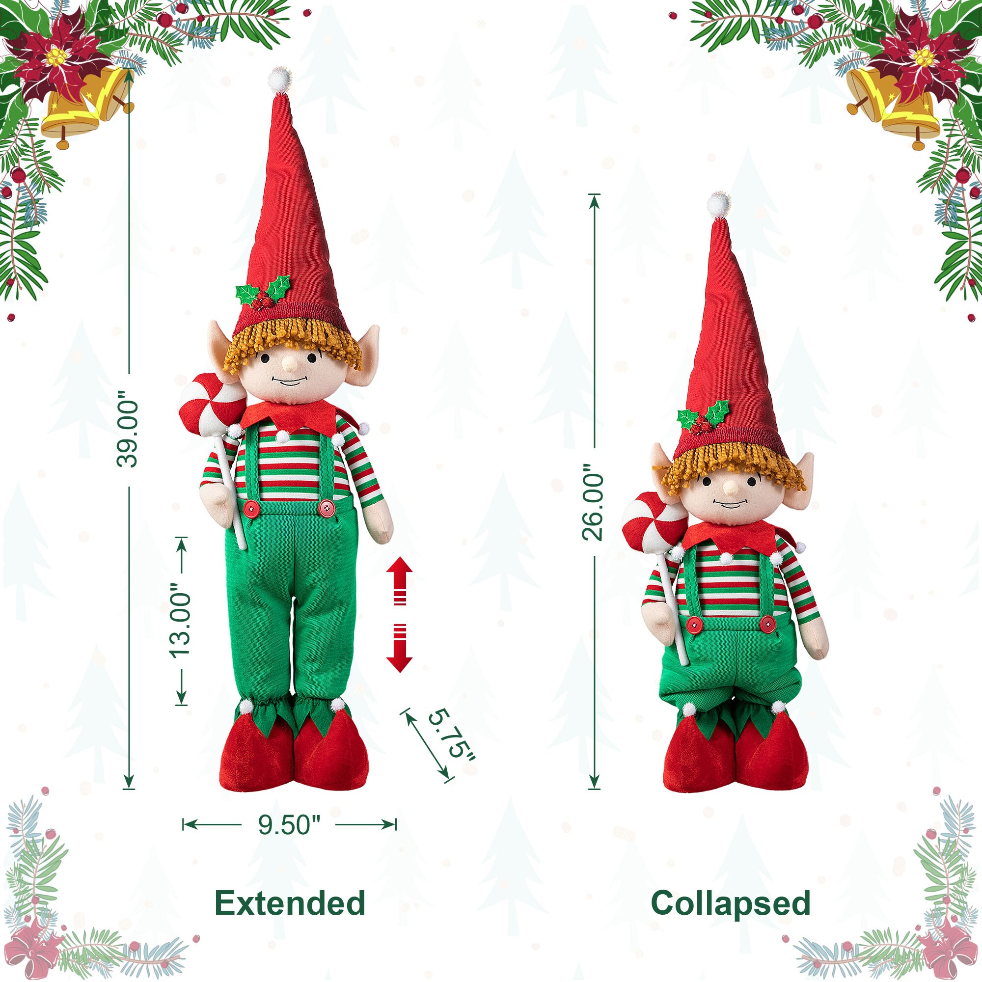 Glitzhome 2040100001 Table-Christmas-Decorations - View #6