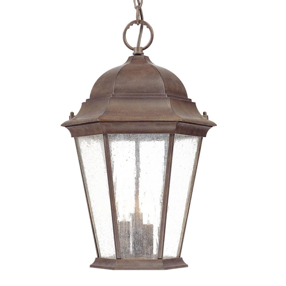 Acclaim Lighting 5226BW/SD Richmond 3 -Light Burled Walnut Traditional Seeded glass Lantern Medium Outdoor Hanging Pendant light