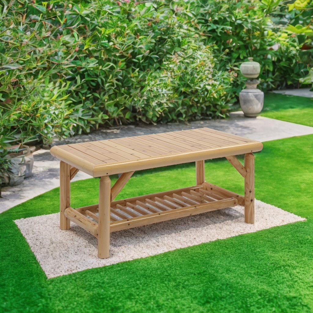 Outopee LO1G56001341 Rectangle Outdoor Coffee Table 21.65-in W x 43.3-in L