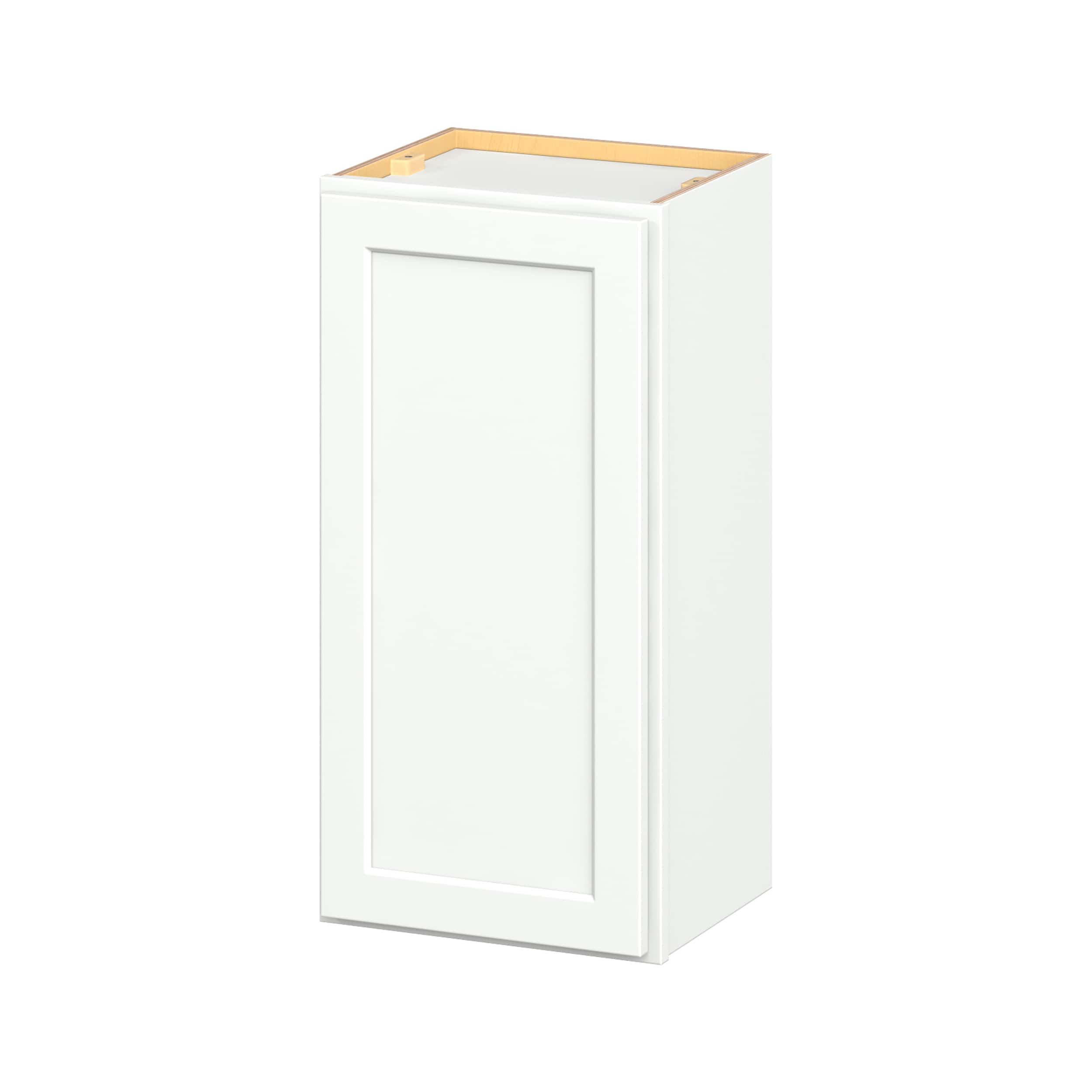 Hugo&Borg W1530(L/R)-GL PRO Glendale 15-in W x 30-in H x 12-in D Pure White Wall Ready to assemble Plywood Cabinet (Recessed Panel Shaker)