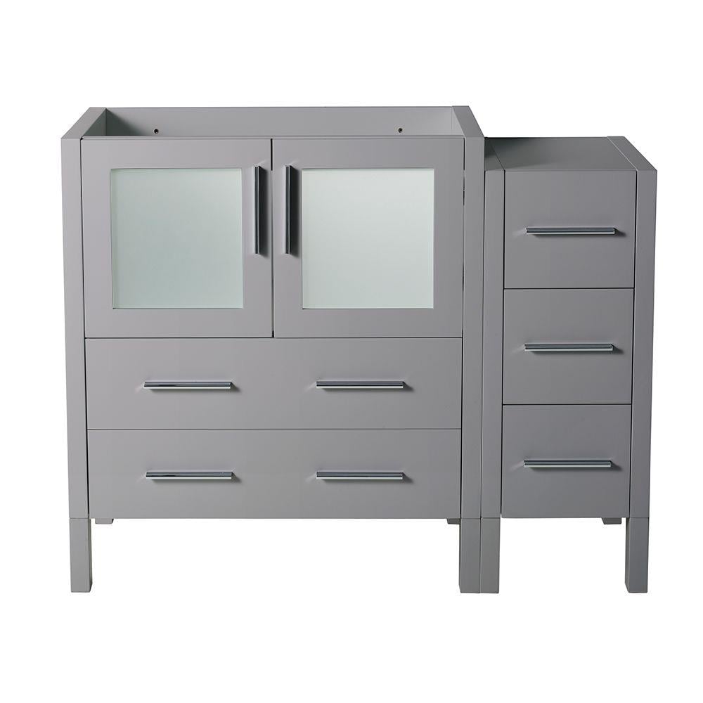 Fresca FCB62-3012GR Torino 42-in Gray Bathroom Vanity Base Cabinet without Top