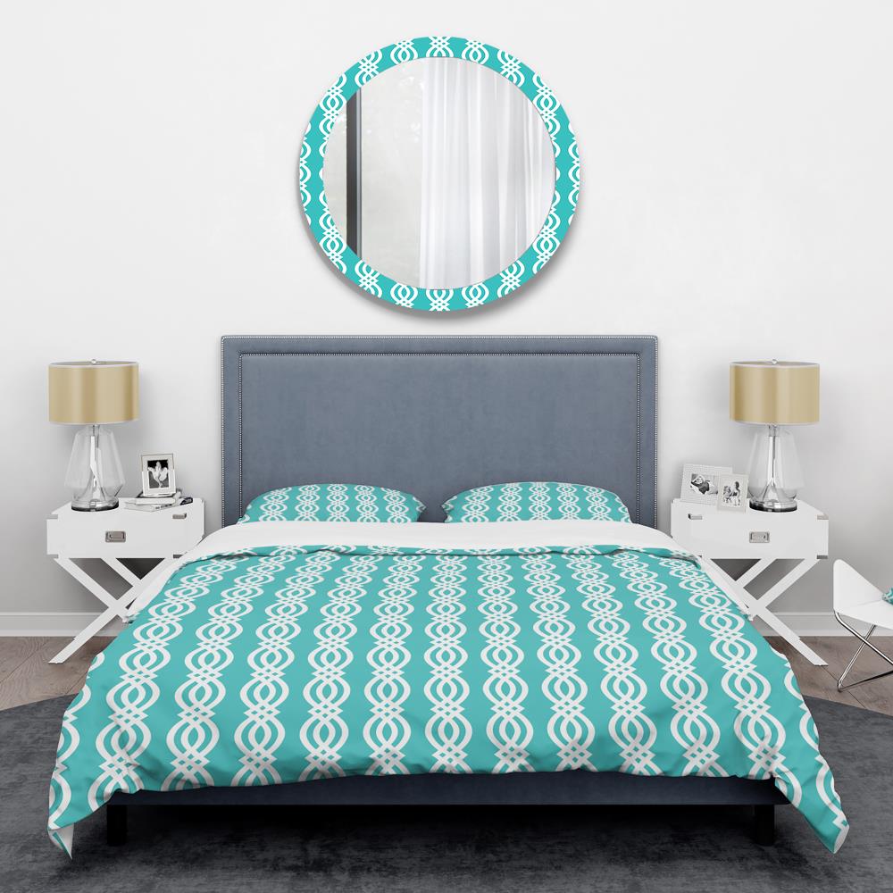 Designart BED24471-Q 3 -Piece Blue Queen Duvet cover Set