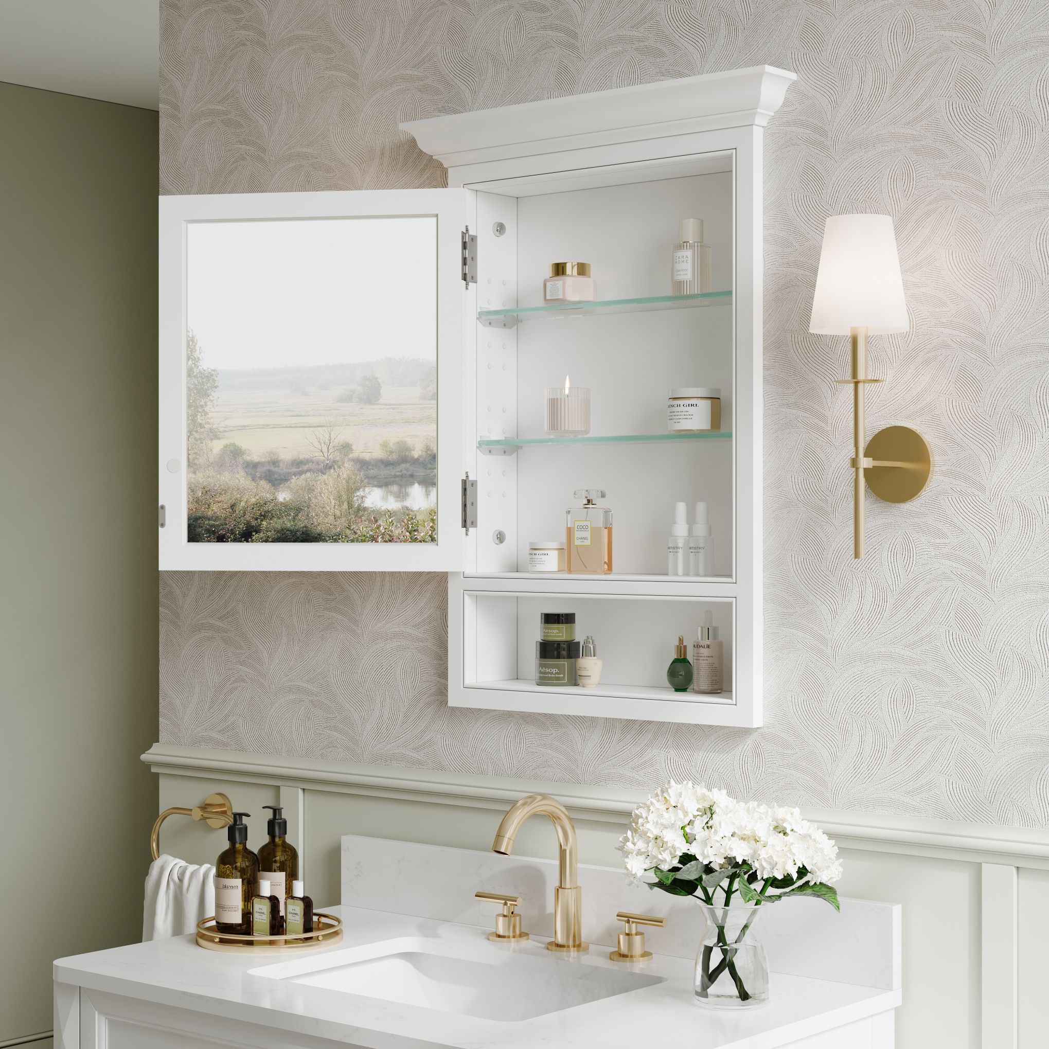 WELLFOR KA2432MCL-WT Bathroom-Medicine-Cabinets - View #6