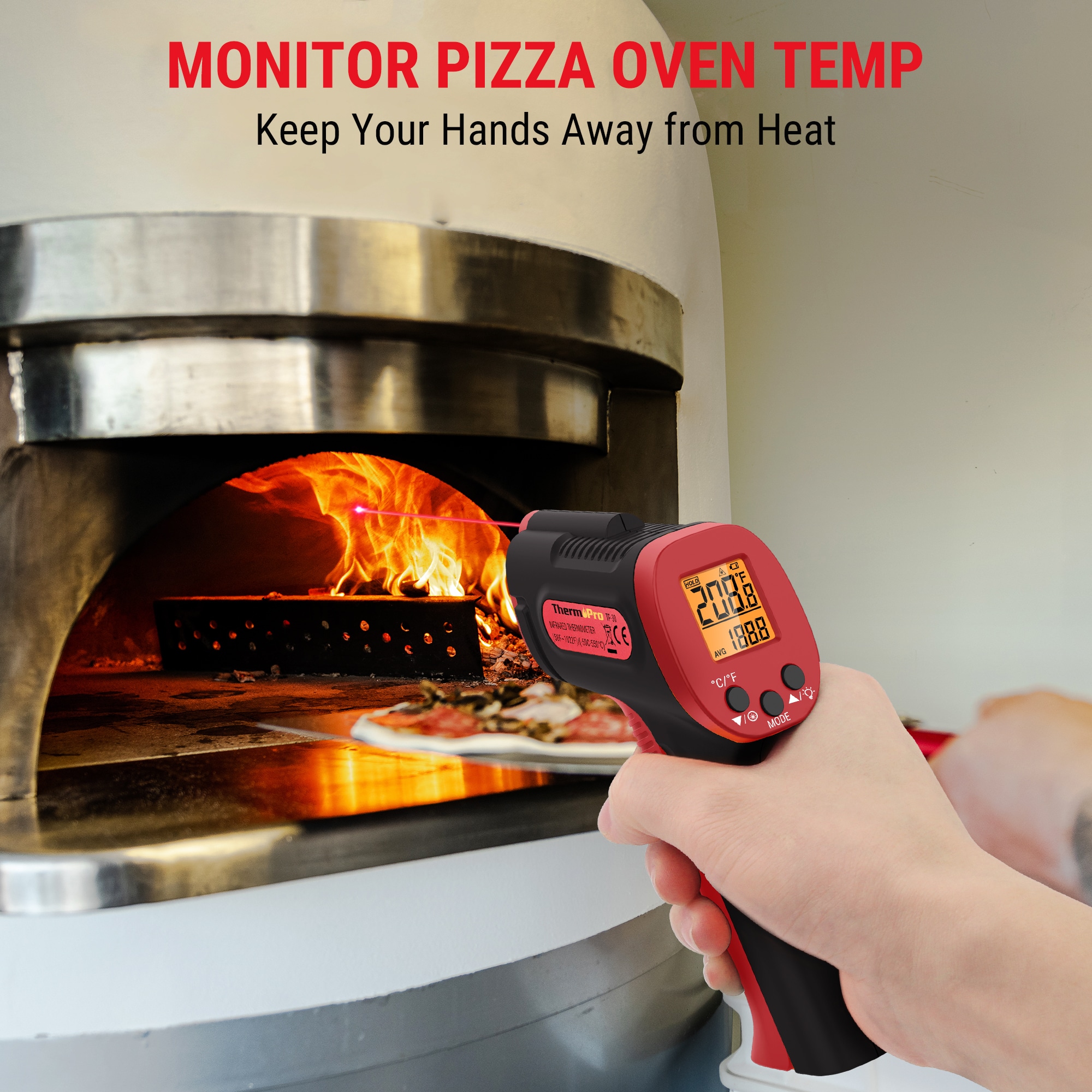 ThermoPro Infrared Rectangle Grill Thermometer in the Grill