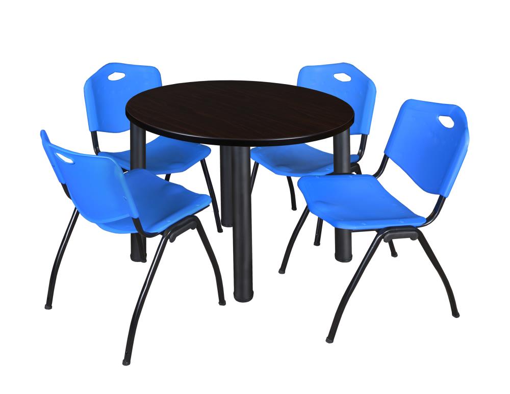 Regency TB42RNDMWBPBK47BE Breakroom Brown 4-Person Training Table (42-in W x 29-in H)