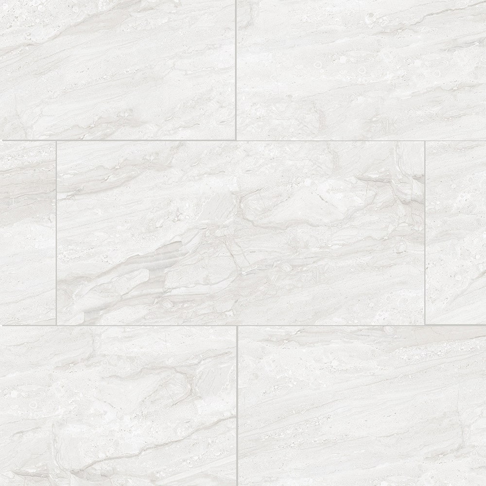 Ivory Cream 12-in x 24-in Polished Porcelain Marble Look Floor and Wall Tile (1.937-sq. ft/ Piece) | - Elida Ceramica LWSSMMIC1224P