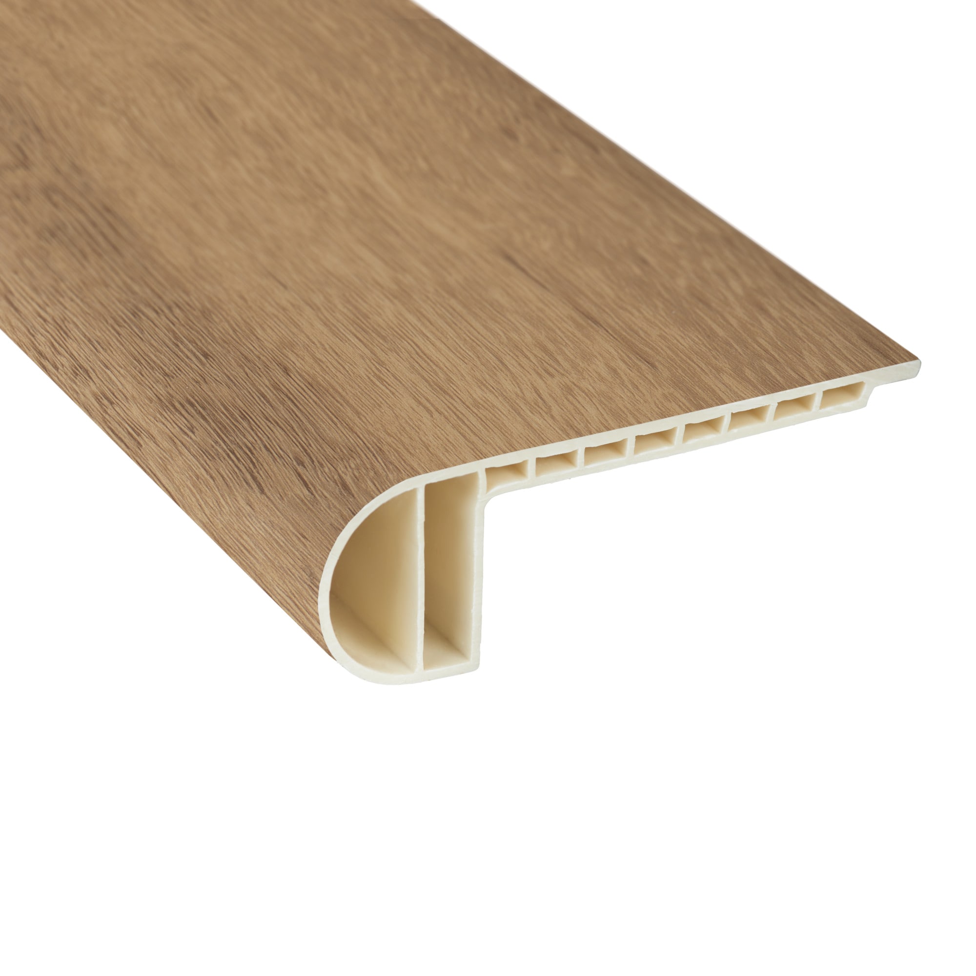 SMARTCORE LX50702078 by COREtec Floors 48-in x 12.2-in x 1.73-in Harvest Oak Vinyl Oak Reversible return Bullnose Stair Tread