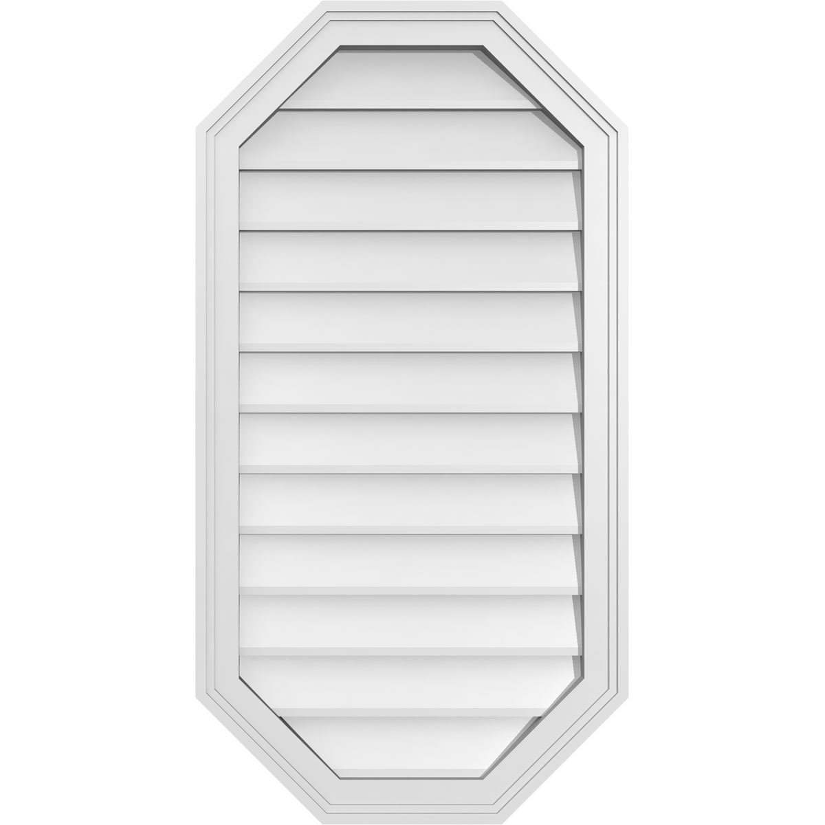 Ekena Millwork GVPOV20X3802SN 20-Inches x 38-Inches Off-white Octagon PVC Gable Louver Vent