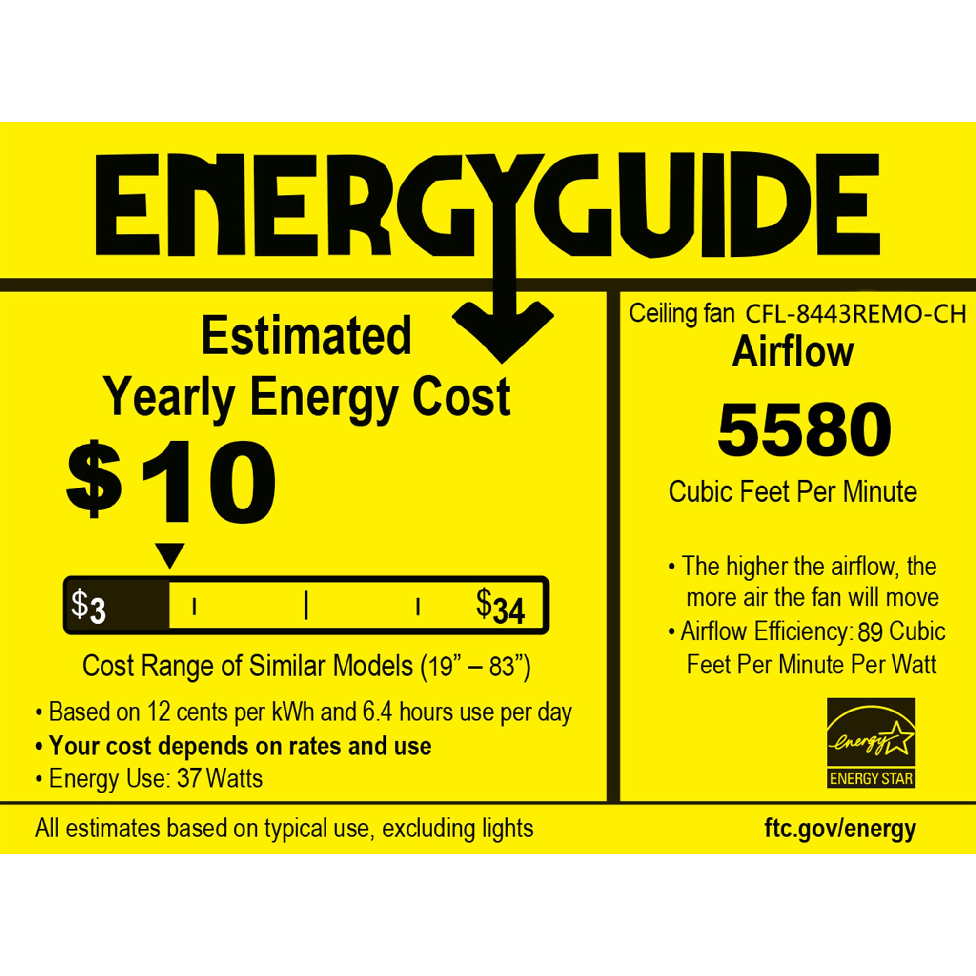 Home Accessories Inc CFL-8443REMO/CH Ceiling-Fans - View #8