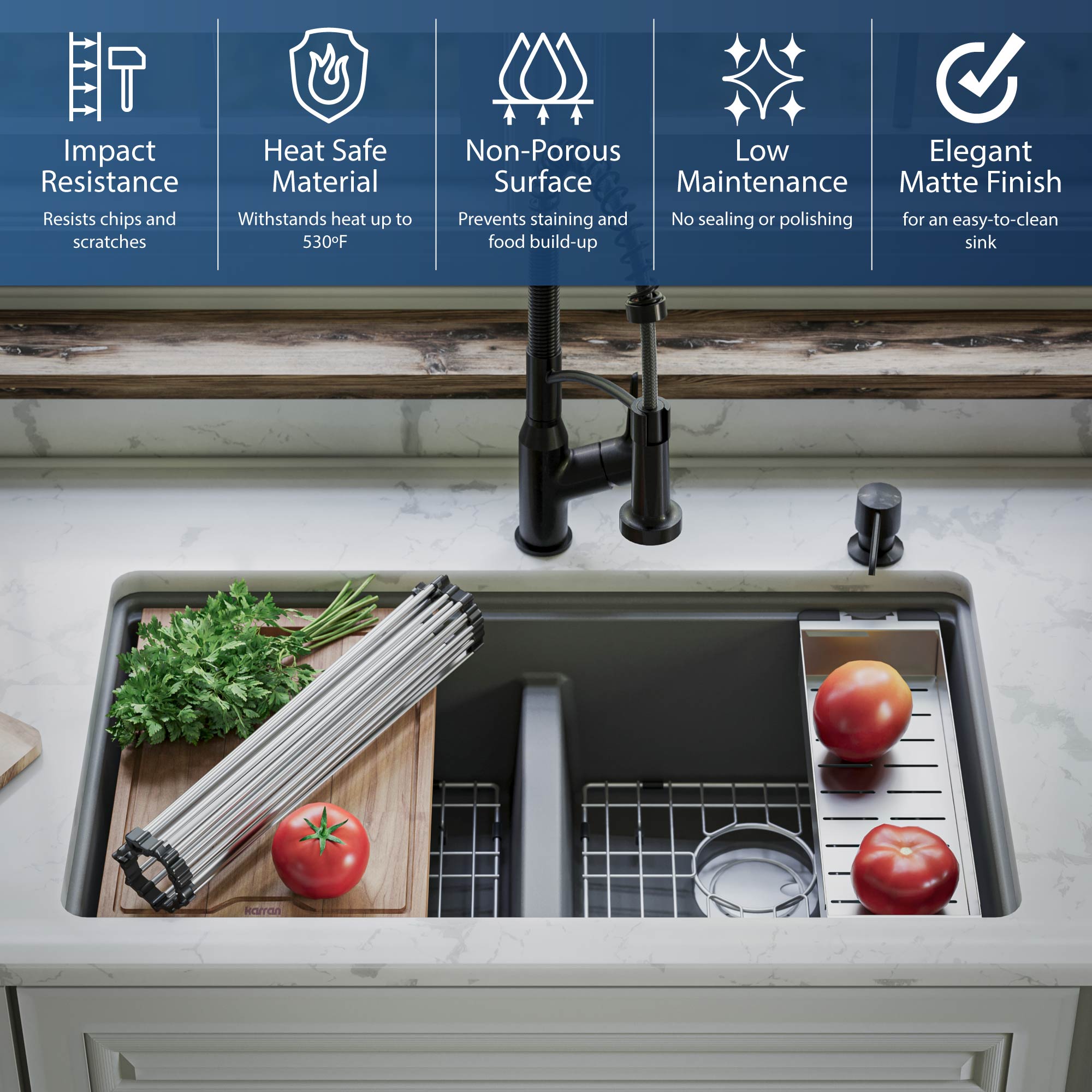 Karran QUWS-880-GR Kitchen-Sinks - View #3