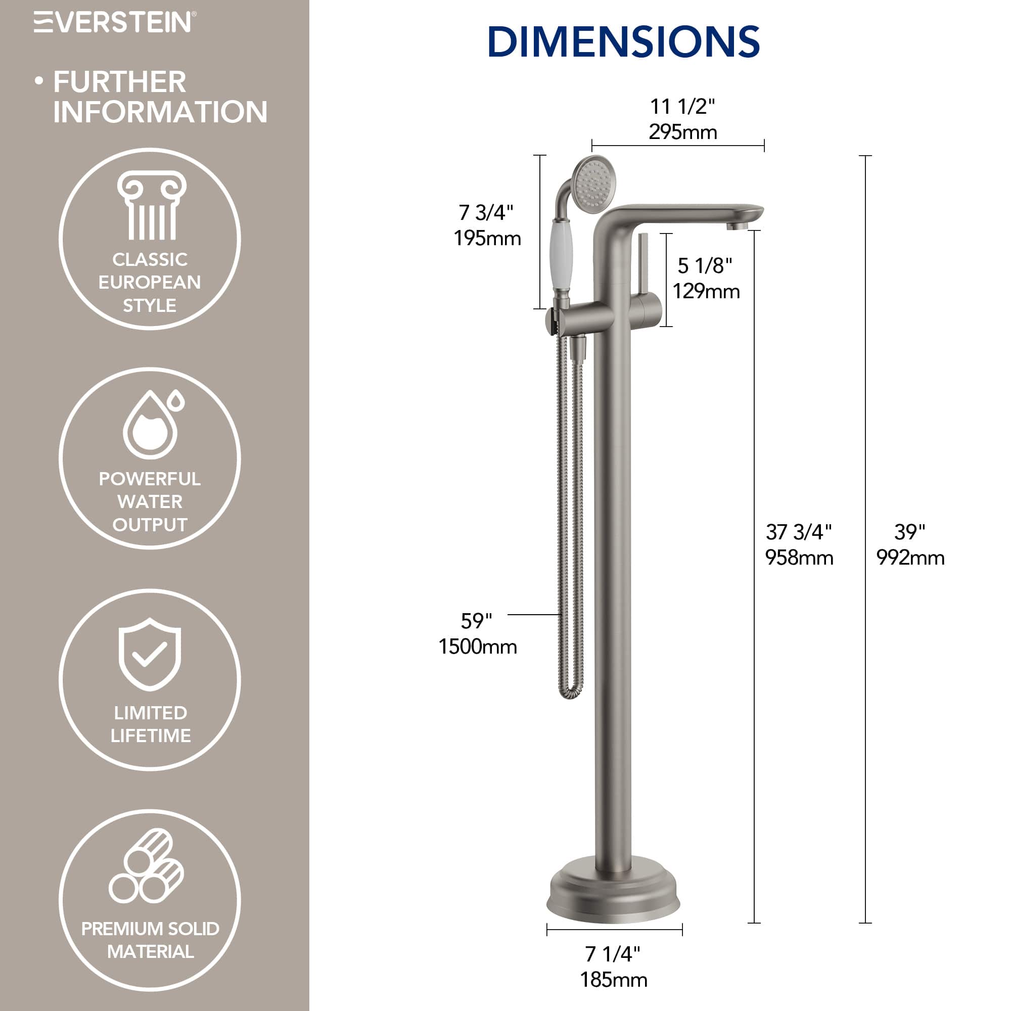 EVERSTEIN SFS-1187-NK Roman-Tub-Faucets - View #16