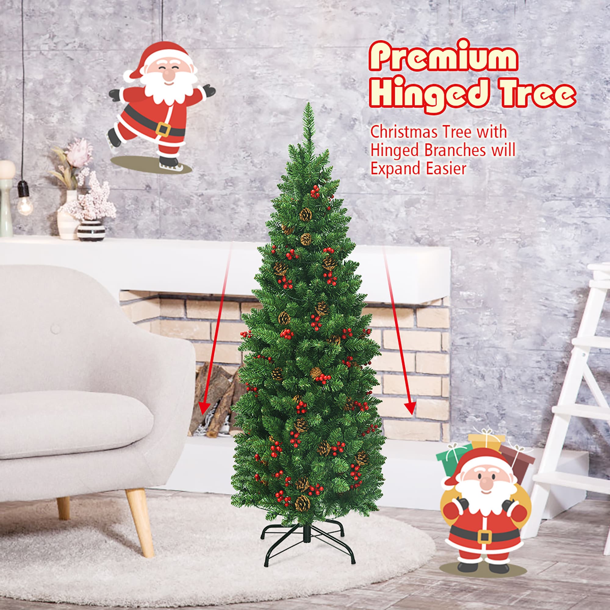 Costway CM22853US Artificial-Christmas-Trees - View #7