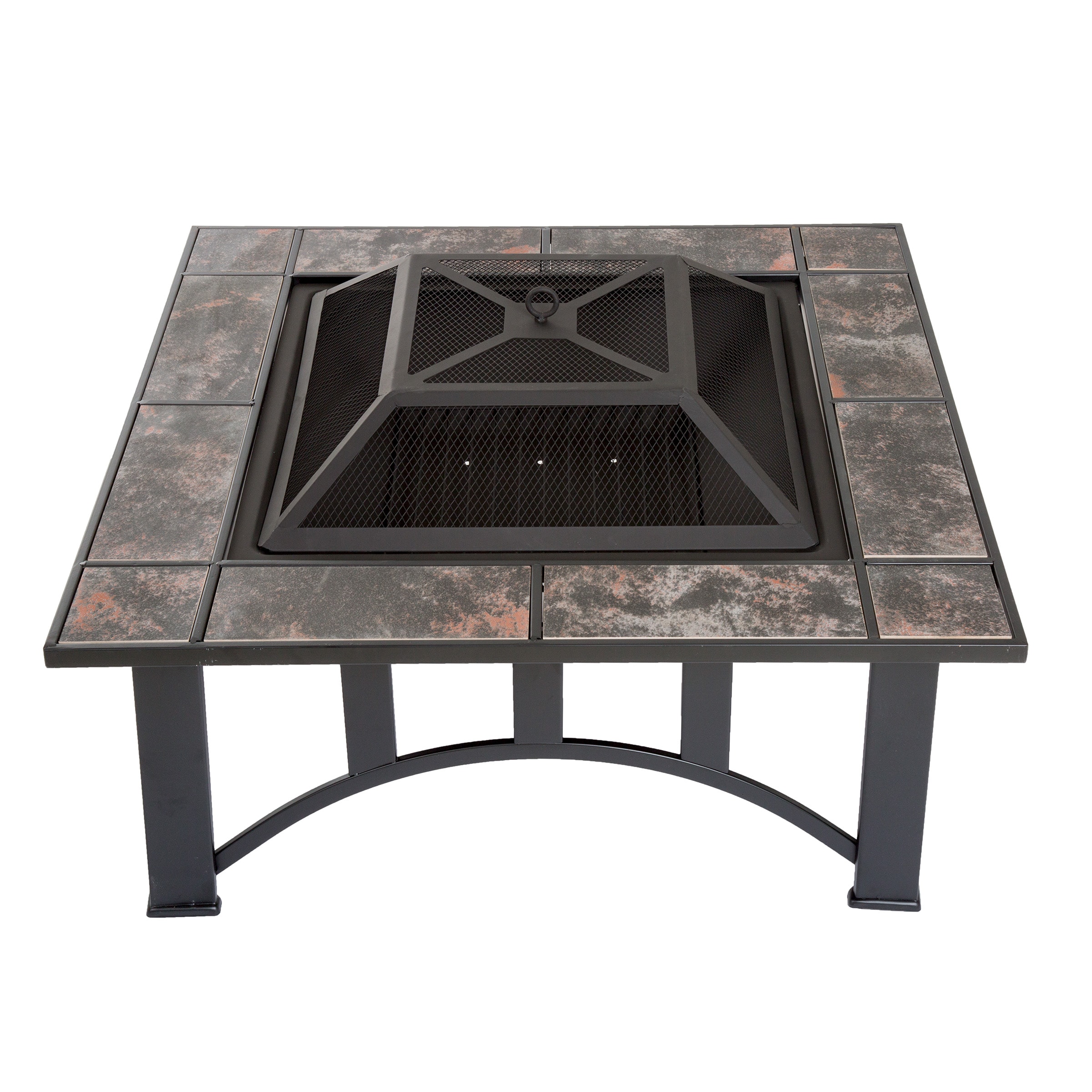 Nature Spring 33-in W Black and Orange Steel Wood-Burning Fire Pit in ...