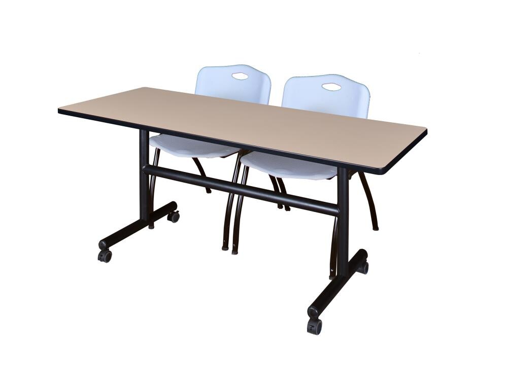 Regency MKFT6030BE47GY Training Off-white 4-Person Training Table (60-in W x 29-in H)