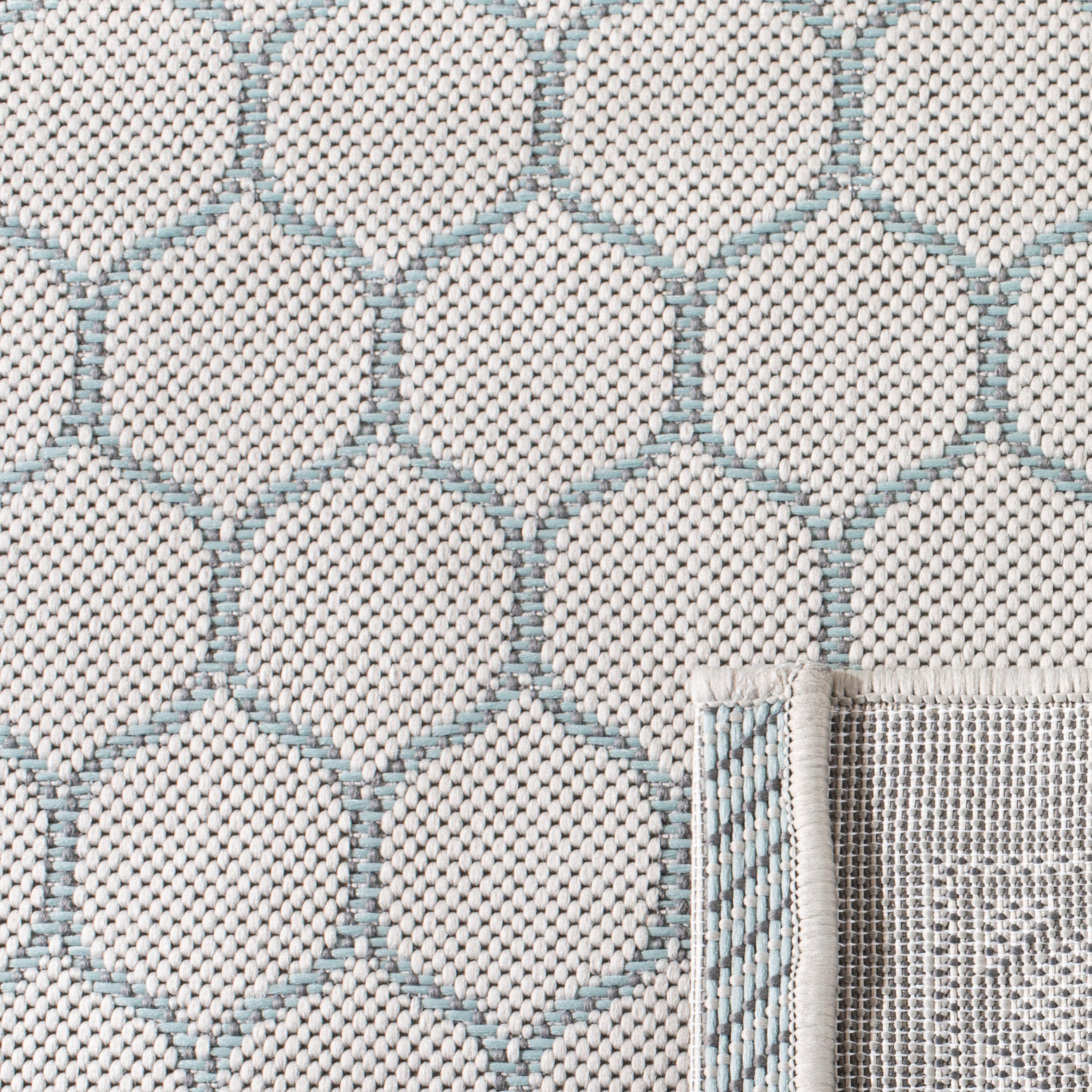 Light Grey/Anthracite Rectangular Synthetic Outdoor Area Rug