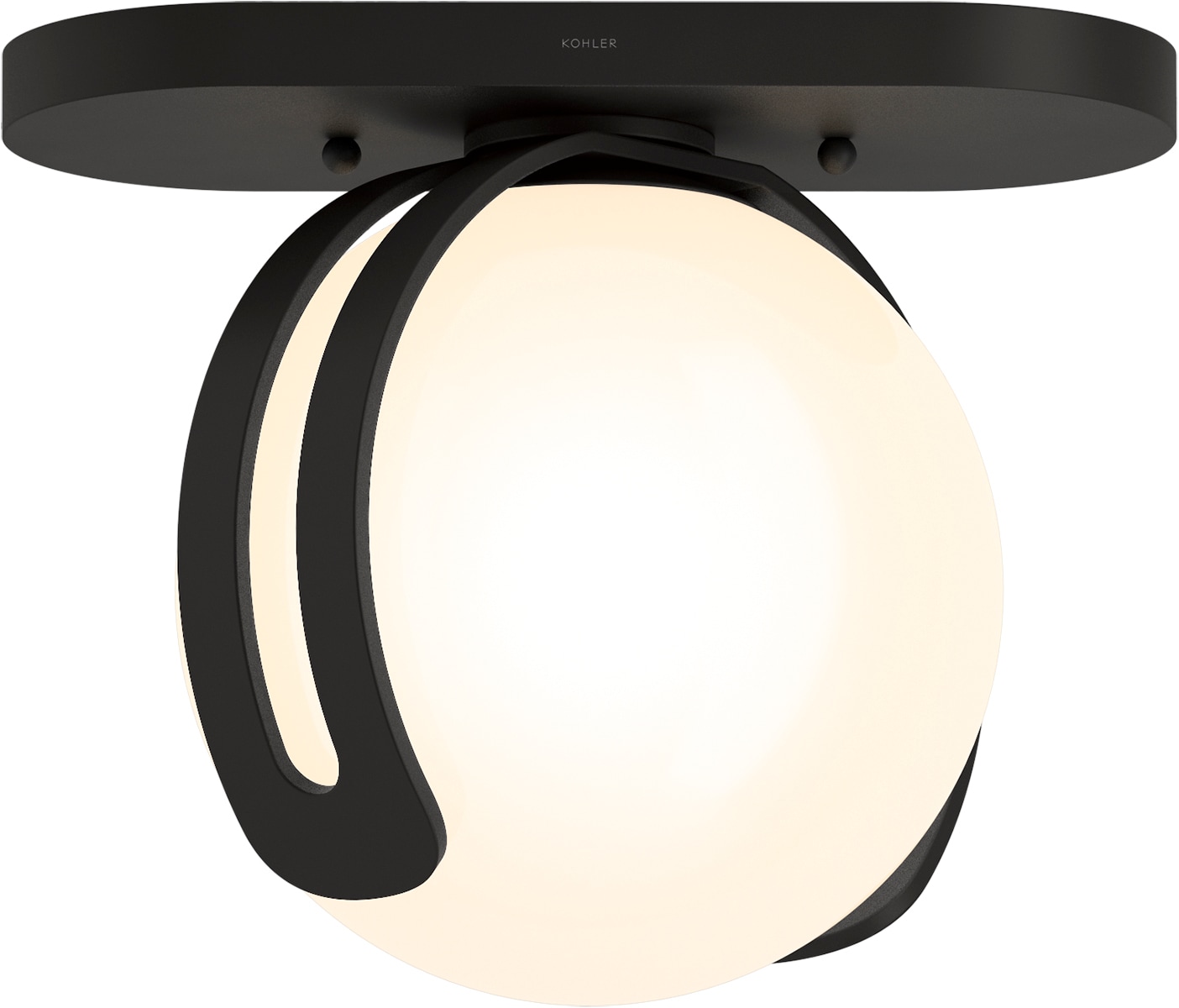 KOHLER 32374-FM01-BLL Kraga 1 -Light 14-in Matte Black Flush Mount Light
