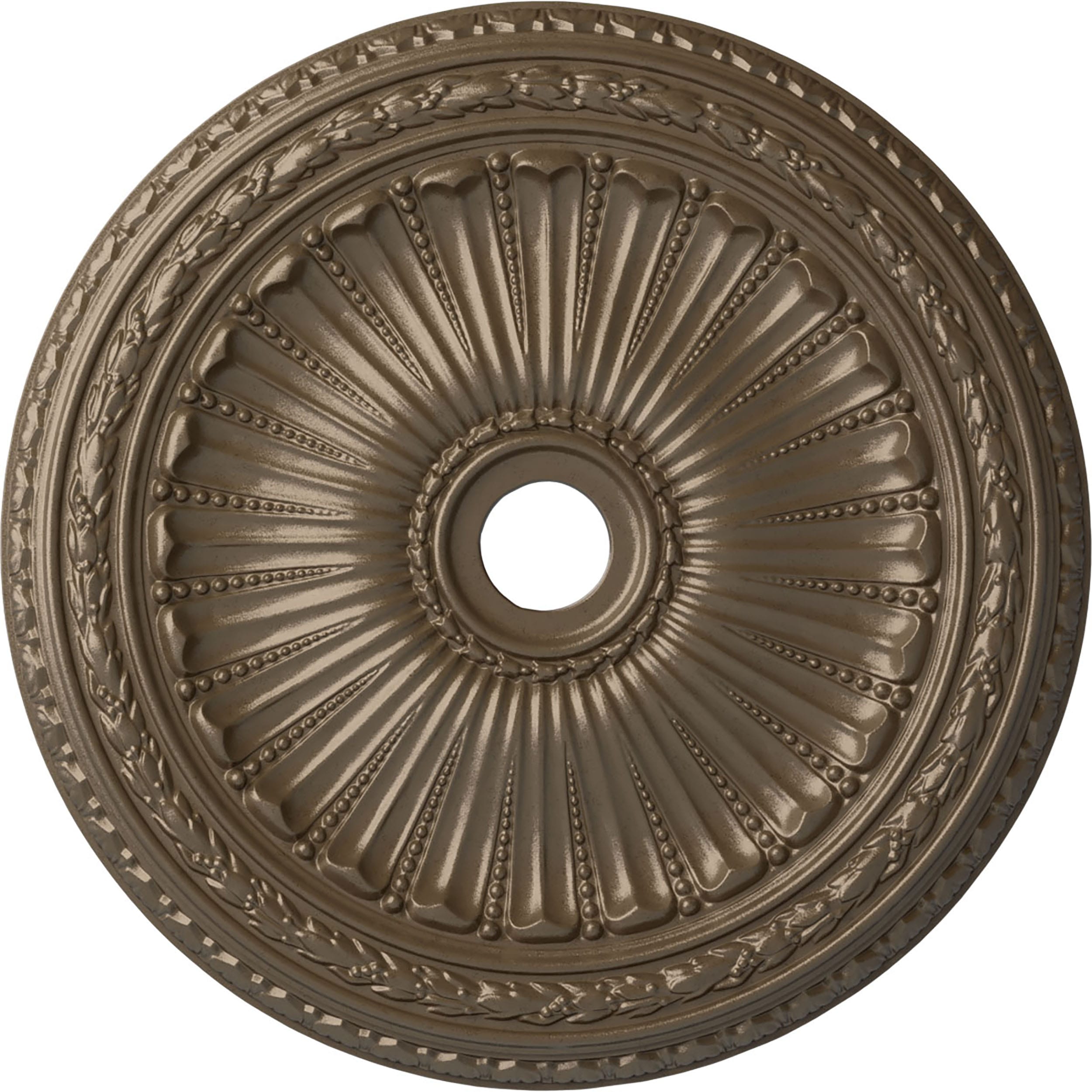 Ekena Millwork CM35VIWSS Viceroy 35.125-in W x 35.125-in L Painted Warm Silver Polyurethane Whole Ceiling Medallion