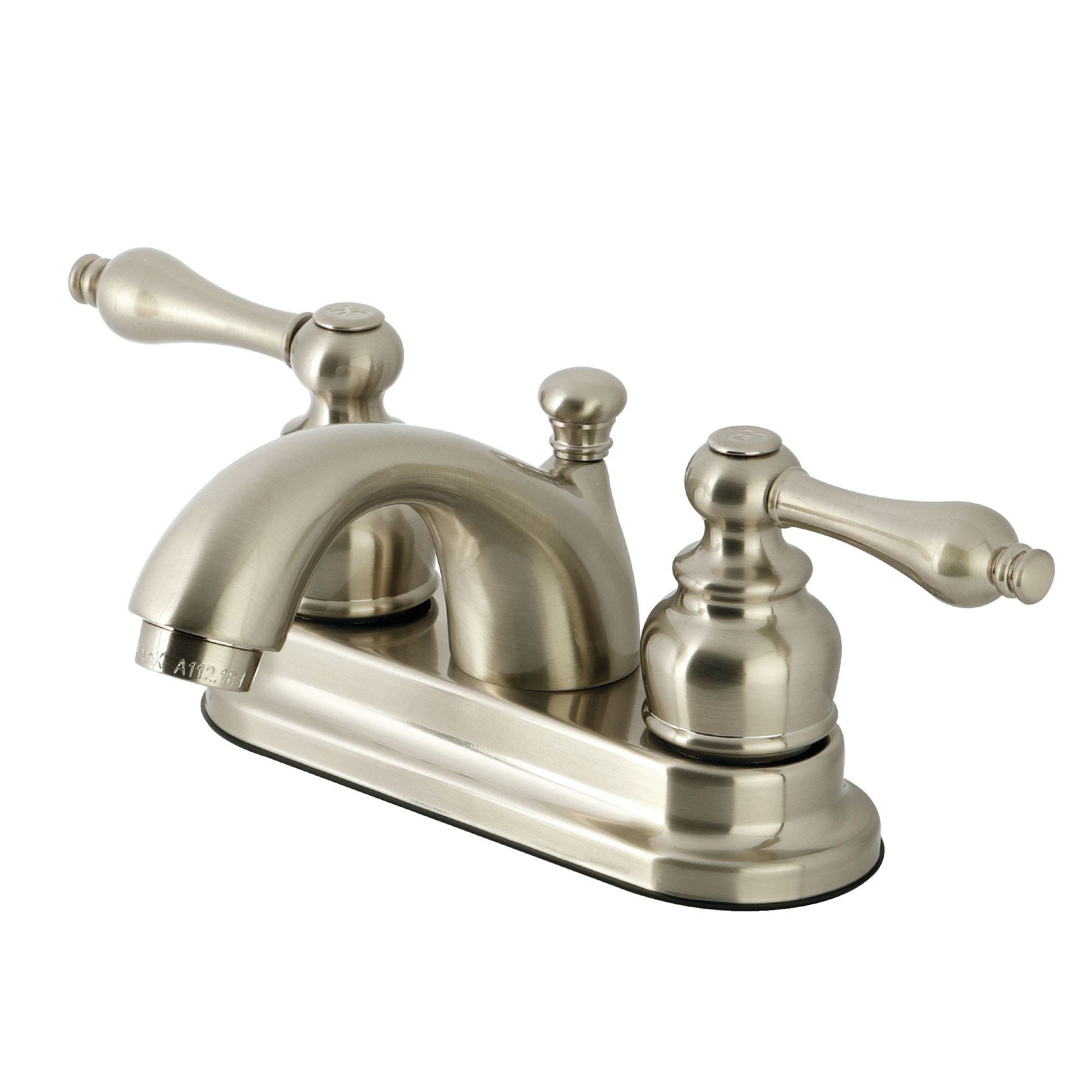 Elements of Design EB2608AL St. Regis Satin nickel 4-in centerset 2-handle Low-arc Residential Handle Bathroom Sink Faucet with Drain