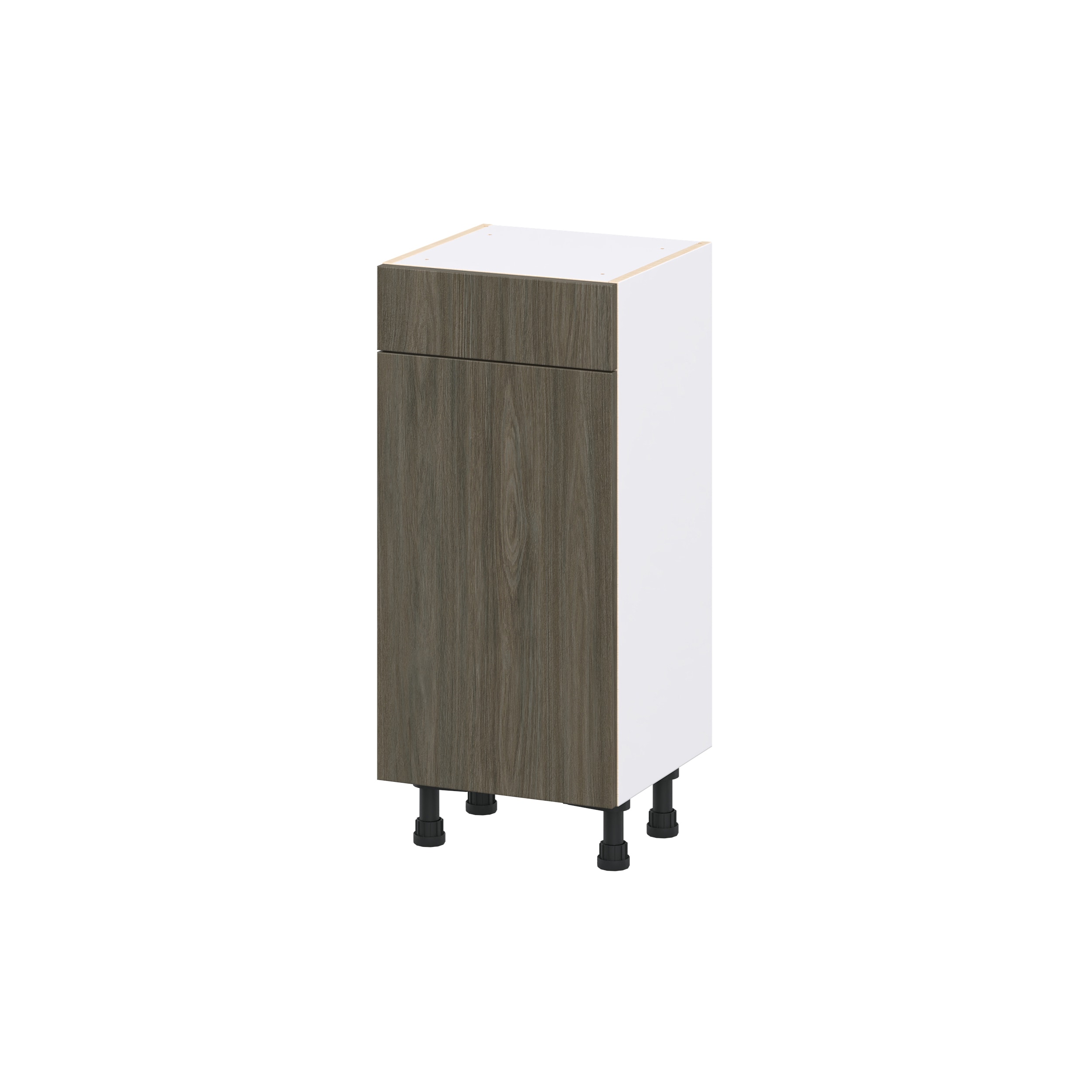 Hugo&Borg DSB1514(L/R)-SA Savane 15-in W x 34.5-in H x 14.75-in D Burnt Walnut Base Fully assembled Cabinet Flat Panel Shaker