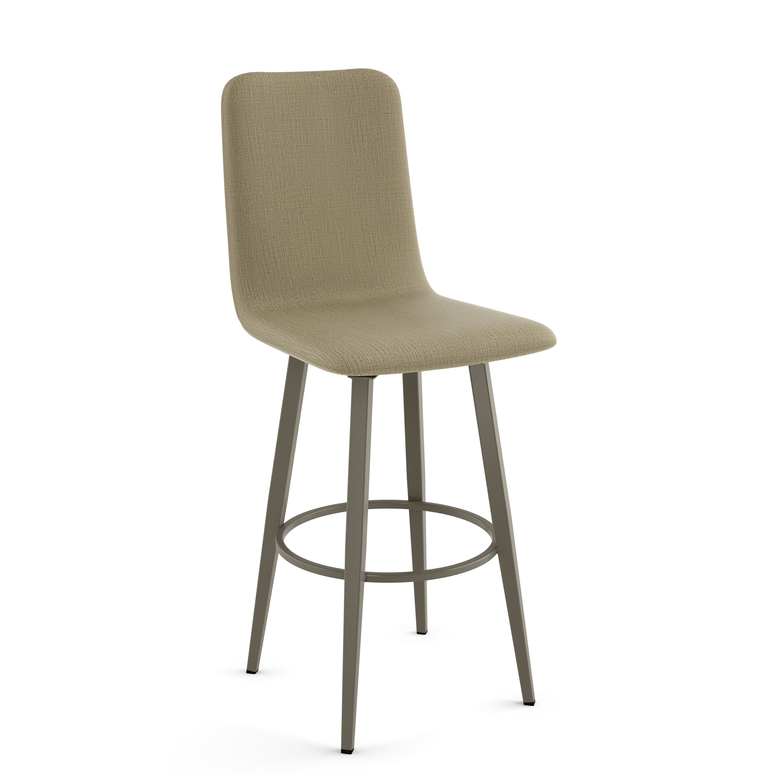 Amisco 44533-26WE/1B56HOF4 Watson Beige Fabric / Grey Metal 25.25-in H Counter height (24-in to 27-in) Square Seat Upholstered Swivel Metal Bar Stool