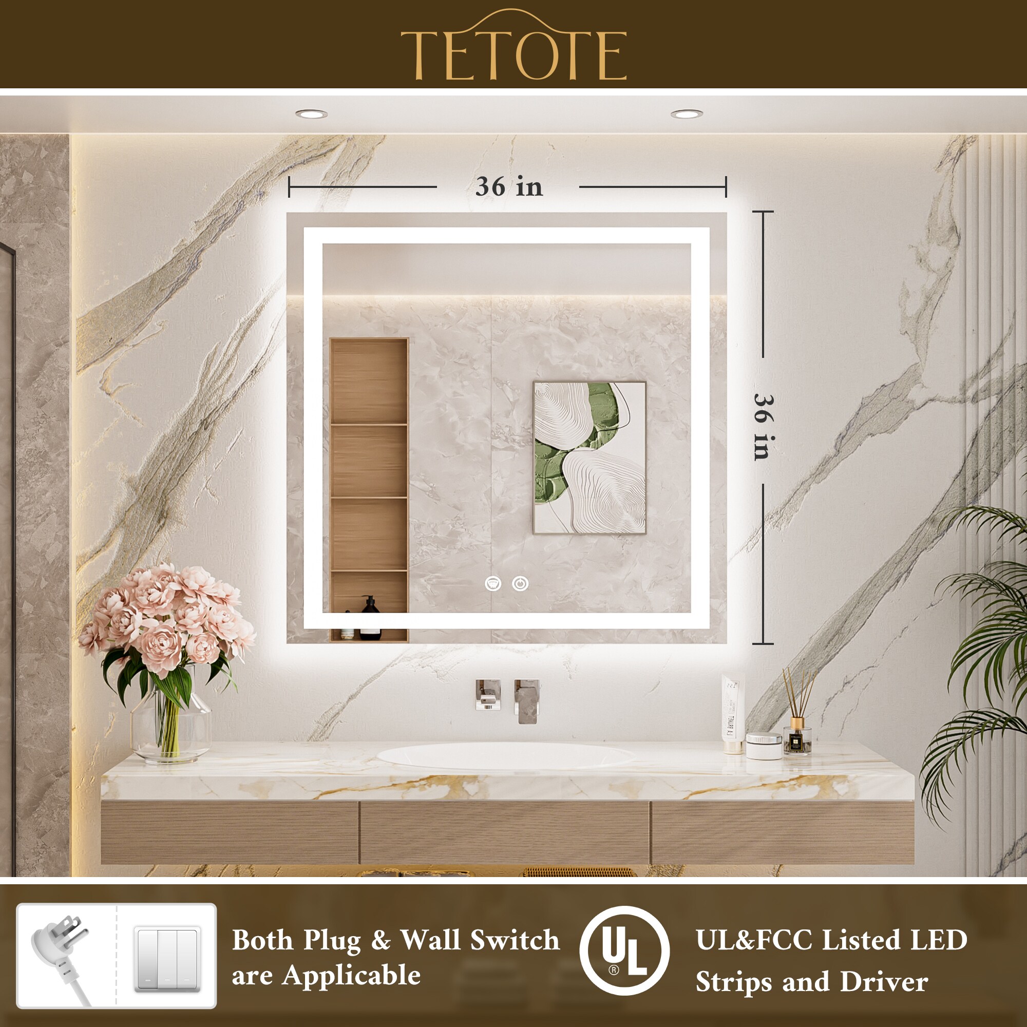 TETOTE LW-TE-BM54-9191F Framed-Bath-Mirrors - View #3