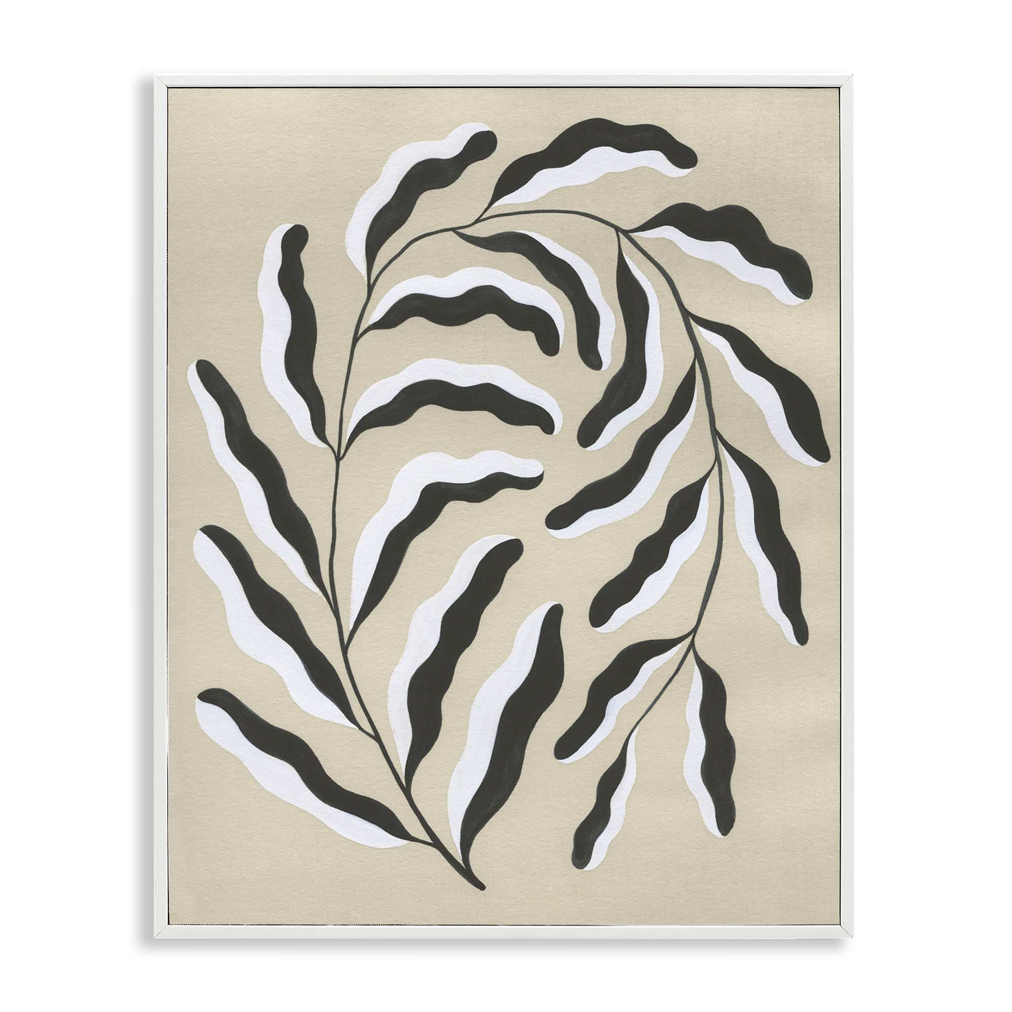 Stupell Industries BS-375-WFR-16X20 Curved Blooming Botanical White Framed Giclee Art By Grace Popp 16 x 20