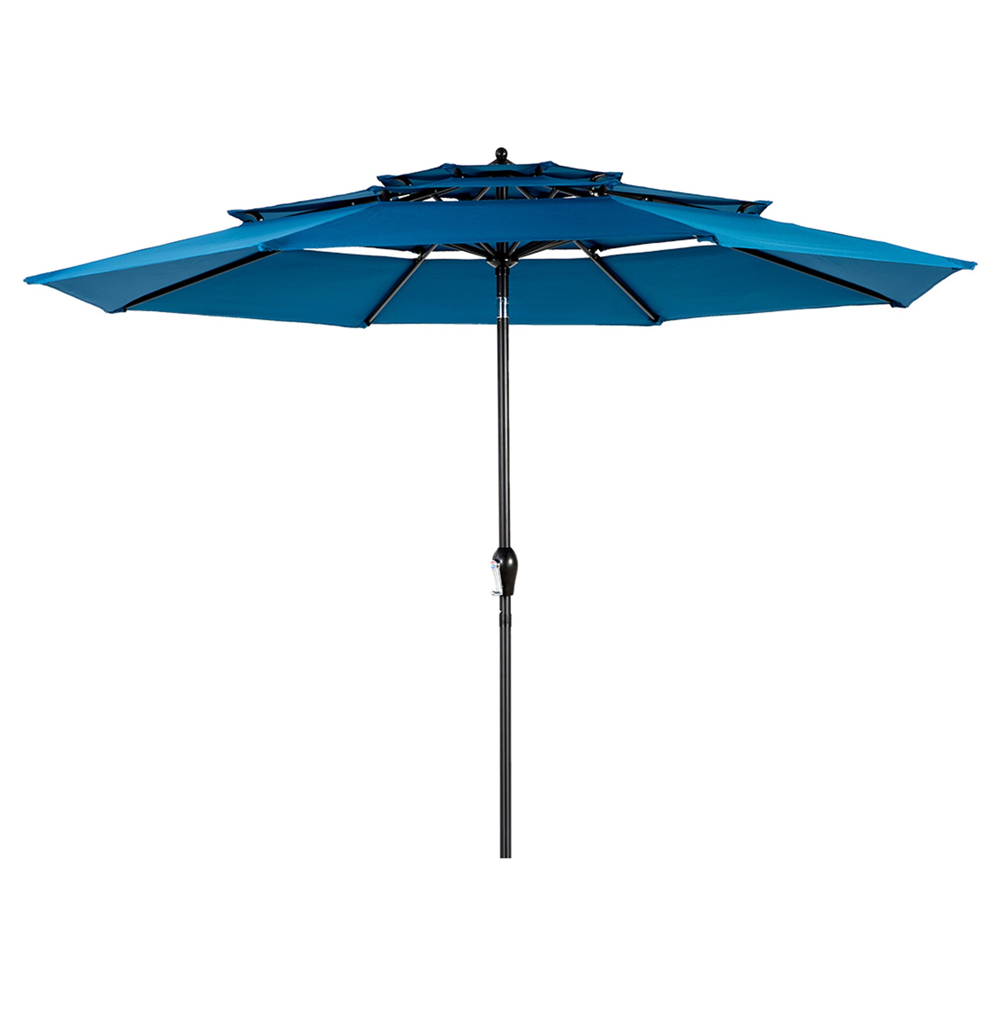 SINOFURN SYA810016BN 10-ft Aluminum Blue Auto-tilt Garden Patio Umbrella
