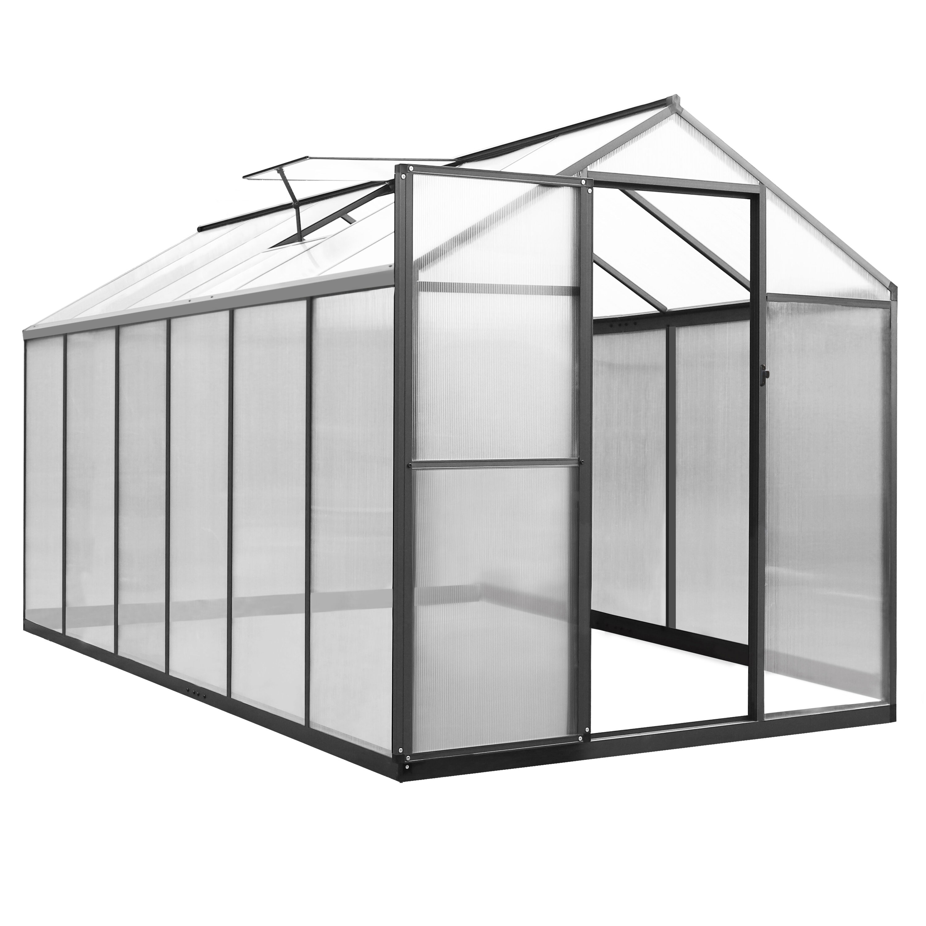 VEIKOUS 6-ft L x 12-ft W x 6.4-ft H Gray Greenhouse in the Greenhouses ...