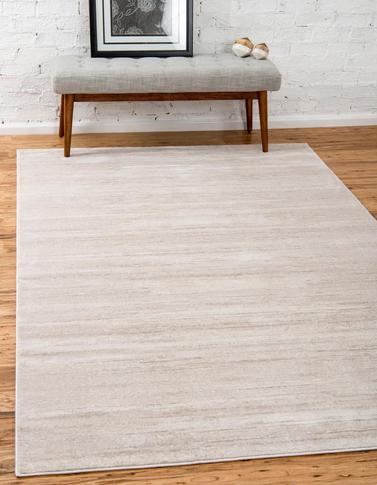 Unique Loom 3141101 Jill Zarin Madison Avenue Uptown 5 x 8 (ft) Loomed Polypropylene Beige Rectangular Indoor Distressed/Overdyed Industrial Area rug