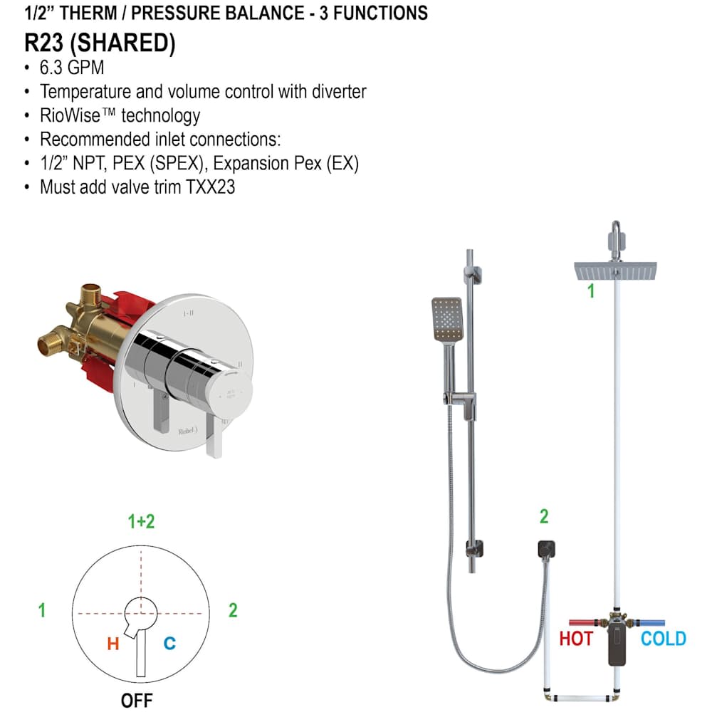 Riobel TRUTM23BG Tub-Shower-Faucets - View #2