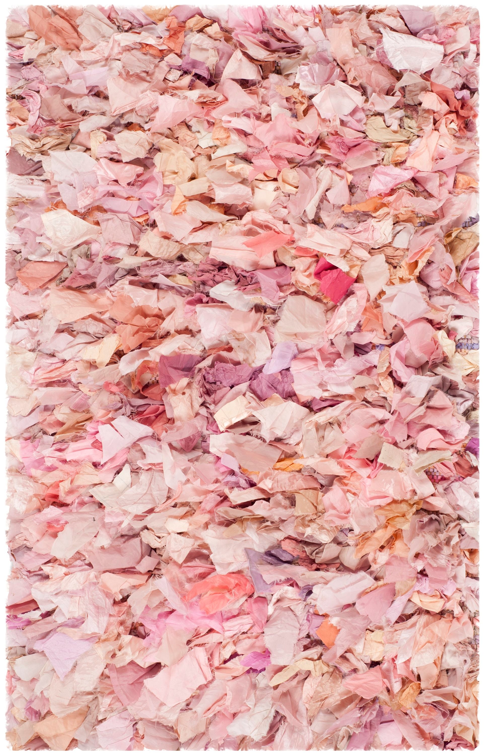 Safavieh SG951P-2339 Rio Shag 2 x 4 (ft) Polyester Ivory/Pink Rectangular Indoor Abstract Throw rug