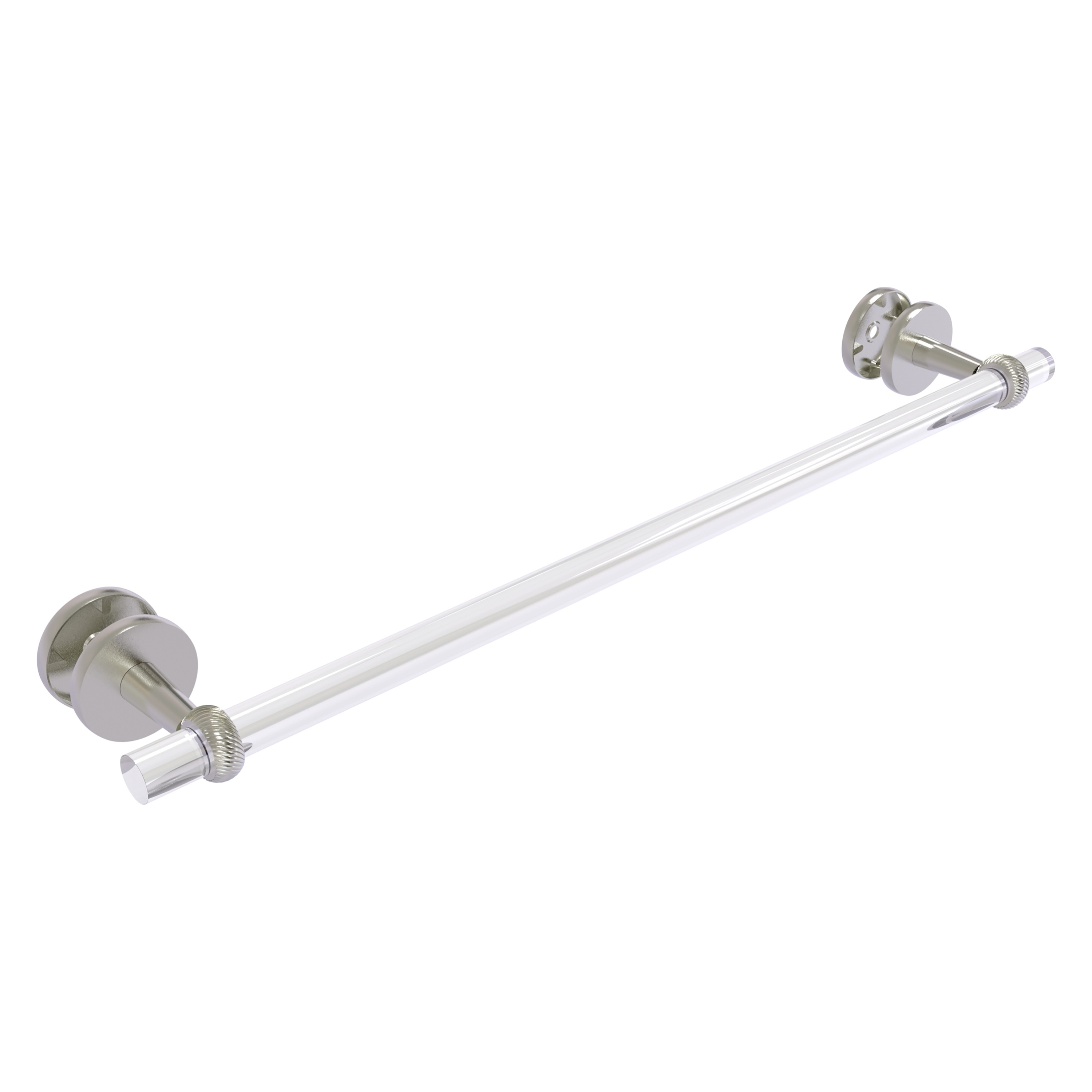 Allied Brass CV-41T-SM-24-SN Clearview 24-in Satin Nickel Wall mount Single Towel Bar