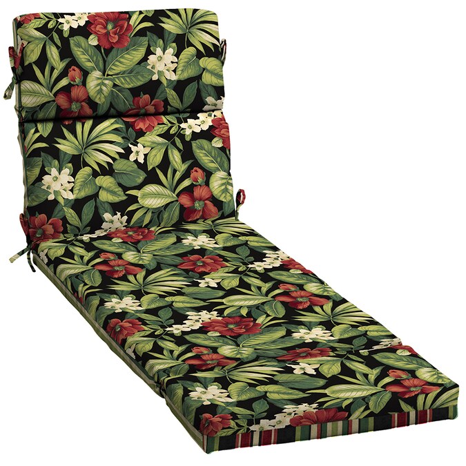 Garden Treasures Sanibel Black Tropical, Round Patio Lounge Chair Cushion
