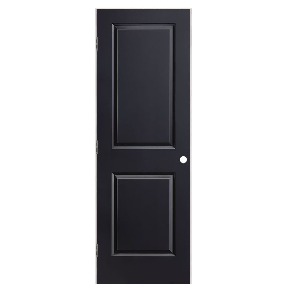 Masonite 1315946 28-in x 80-in Midnight Hollow core 2-panel square Left hand Smooth Prefinished Molded composite Flat Jamb Single Prehung Interior Door
