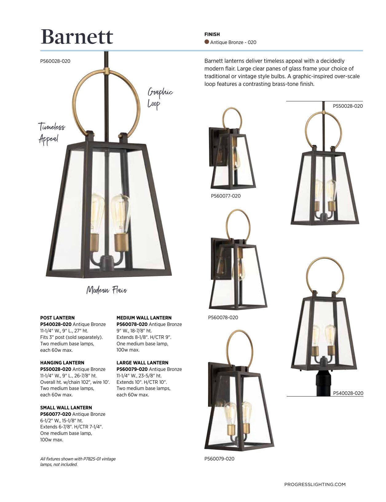 Barnett Bronze Glass Indoor/Outdoor Hanging Lantern
