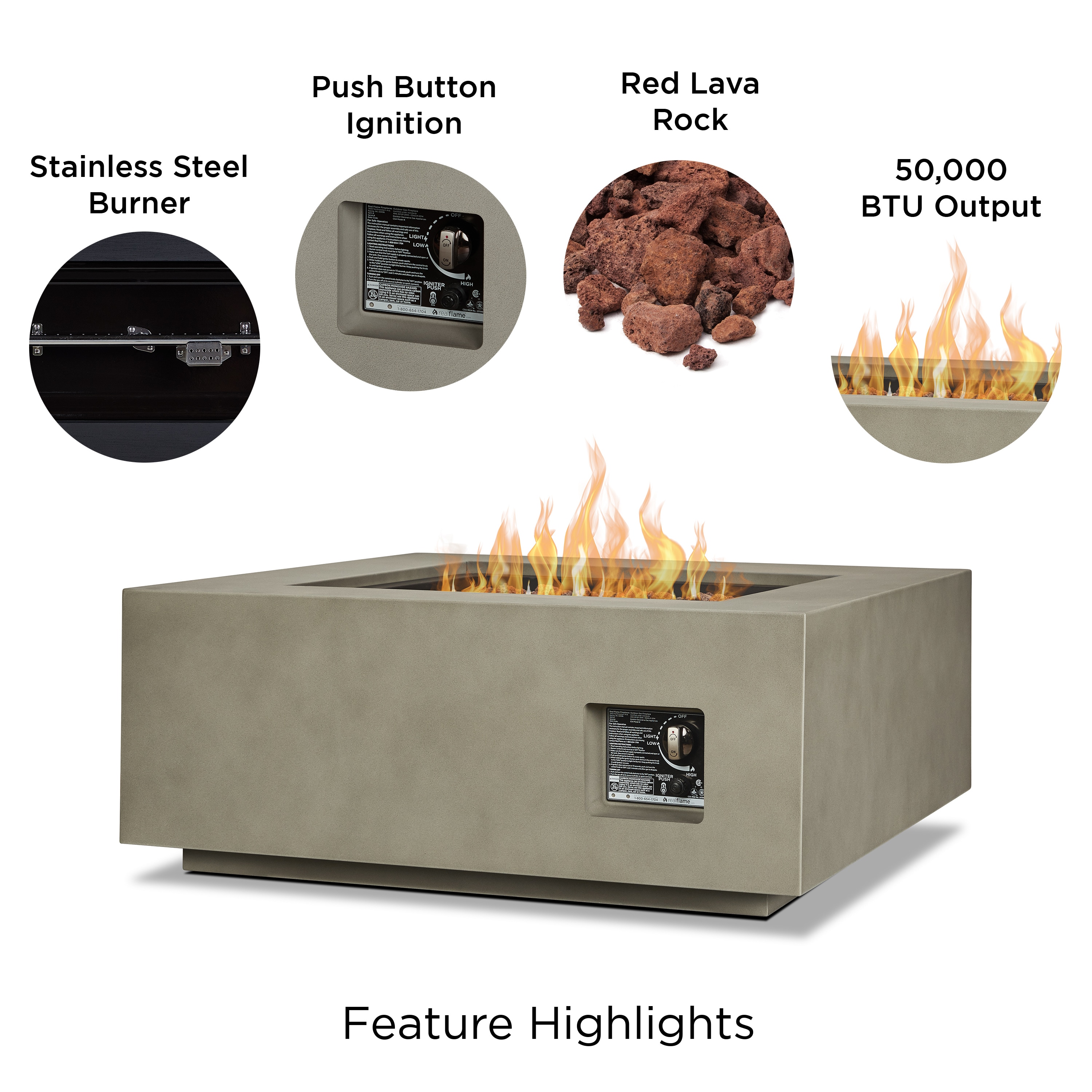 Real Flame C9812LP-MGRY Outdoor-Gas-Firepits - View #12
