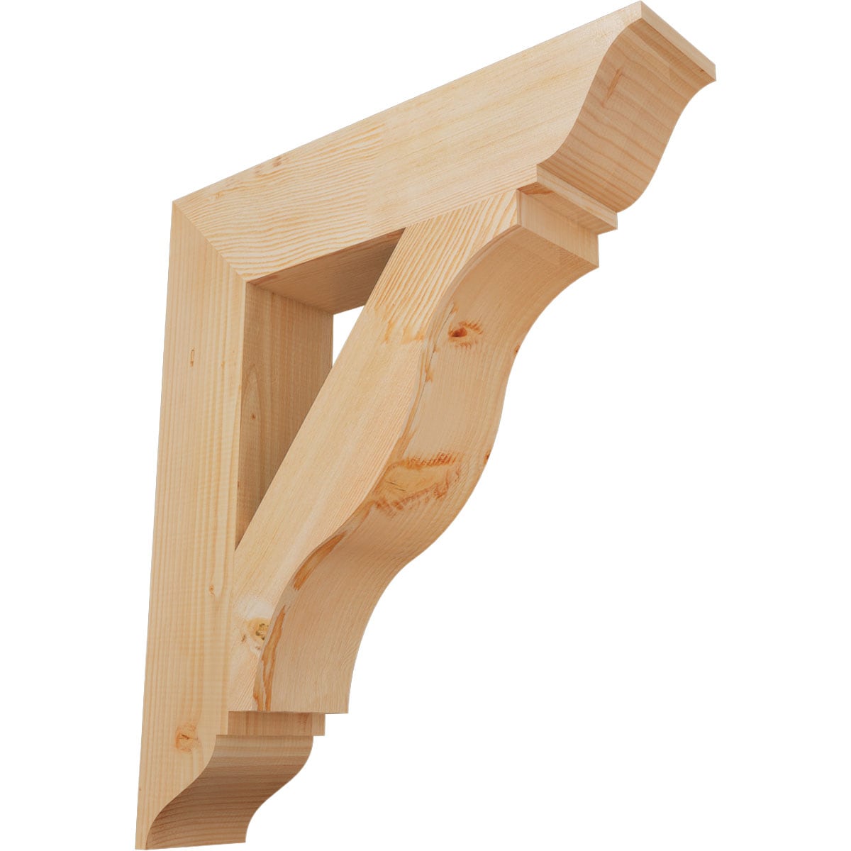 Ekena Millwork BKT06X28X32FST01SDF Funston traditional smooth 5-1/2-in x 28-in x 32-in Douglas fir Brown Wood Standard bracket