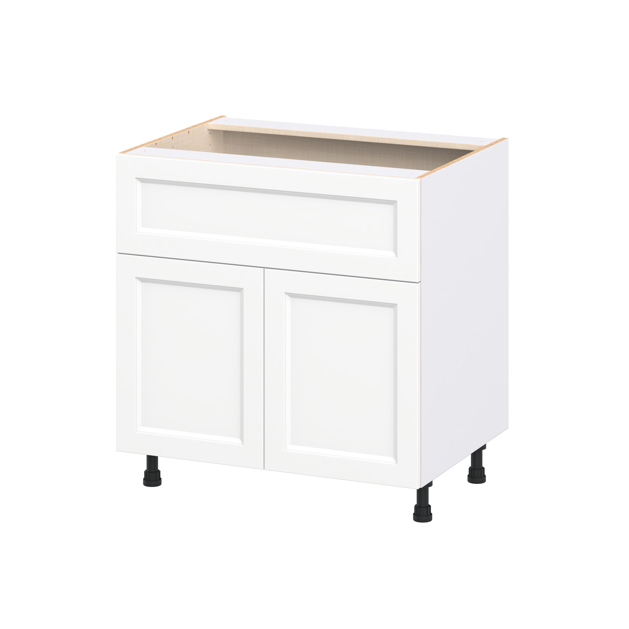 Hugo&Borg DSB33A-RI Riviera 33-in W x 34.5-in H x 24.5-in D Bright White Base Fully assembled Cabinet Recessed Panel Shaker
