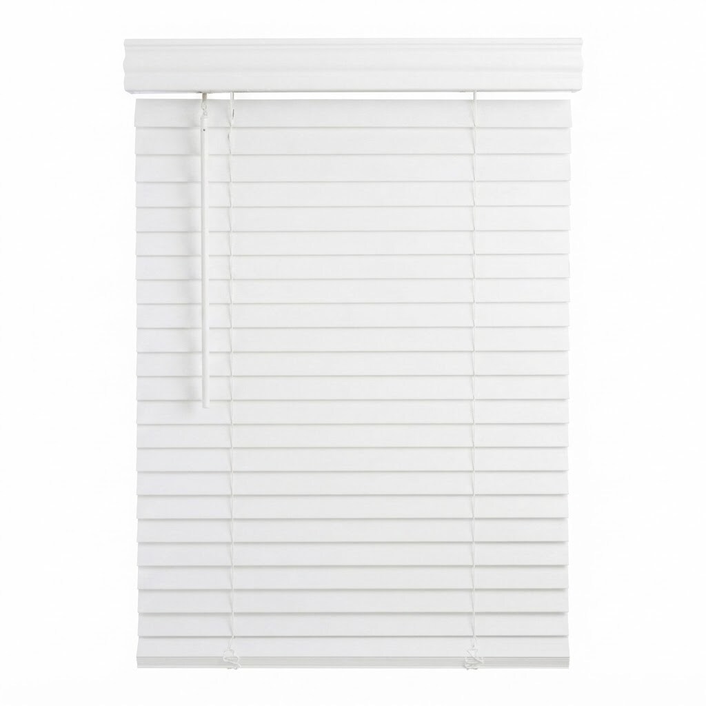 Living Accents  Faux Wood 2 in. Blinds 23 in. W X 60 in. H White Cordless