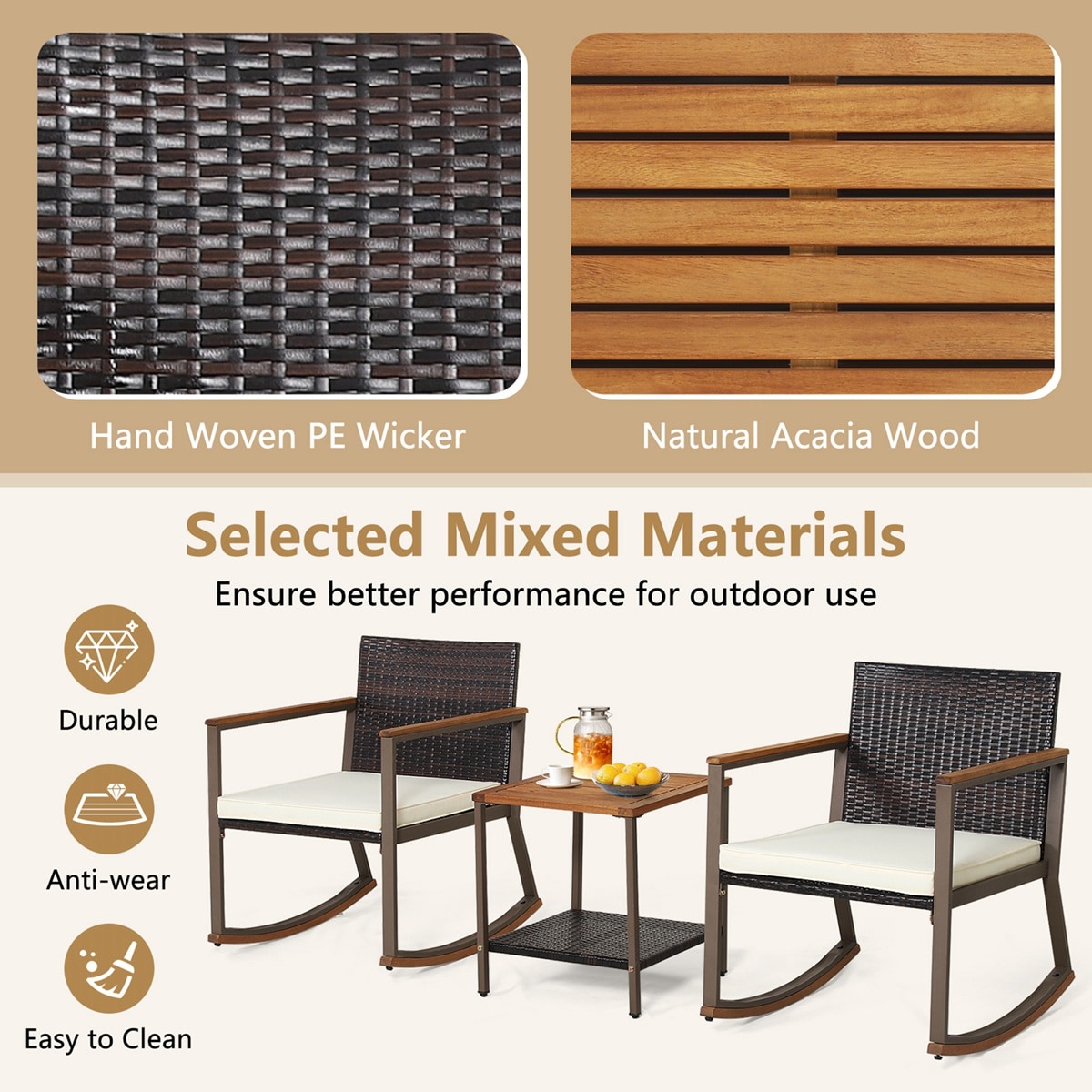 Costway HW70901WH Patio-Conversation-Sets - View #6
